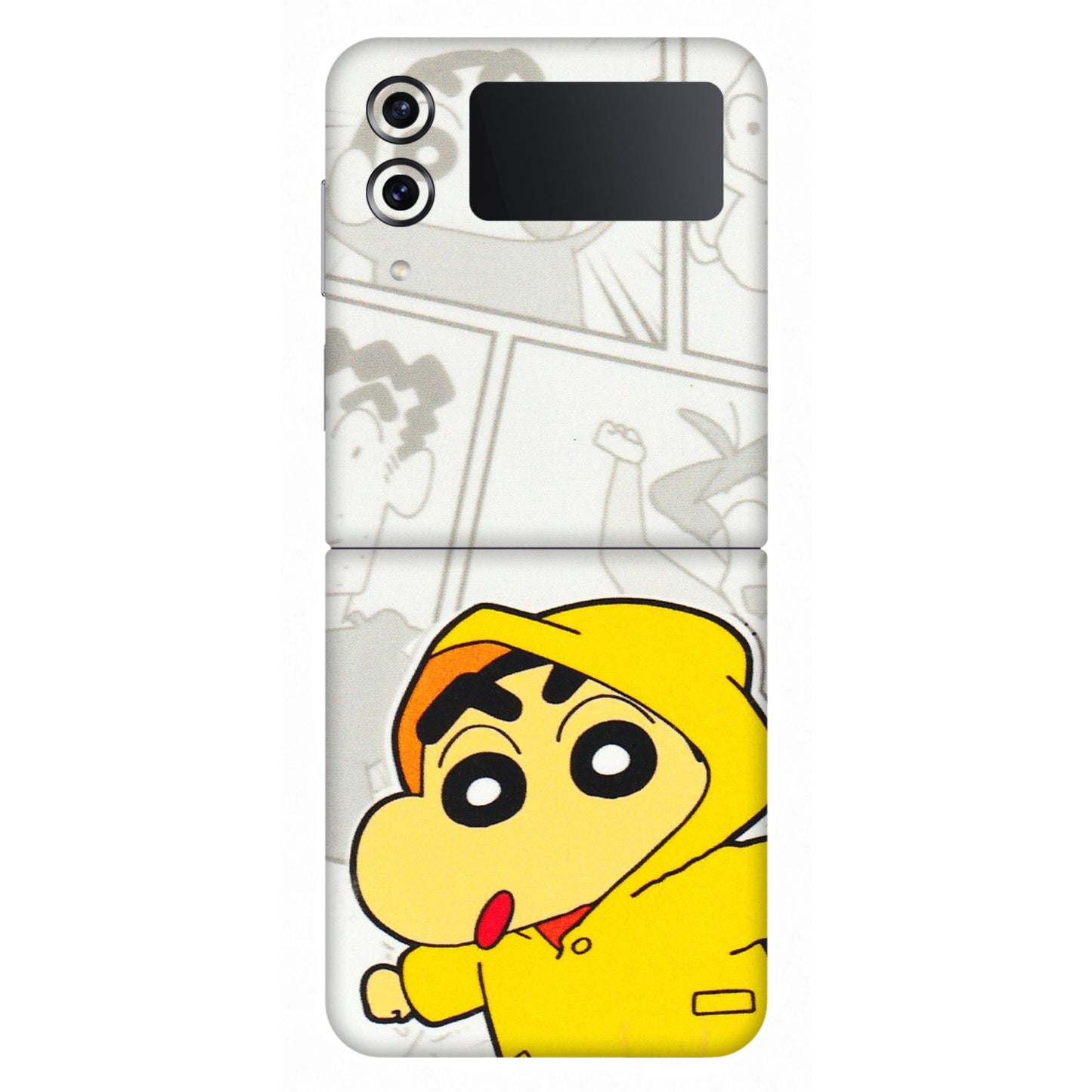 Samsung M/F/Note/Flip and C Phone Skins (All Models) - Yellow Shinchan Comic - 3D Embossed Finish (L-246) Samsung Galaxy Z Flip 4