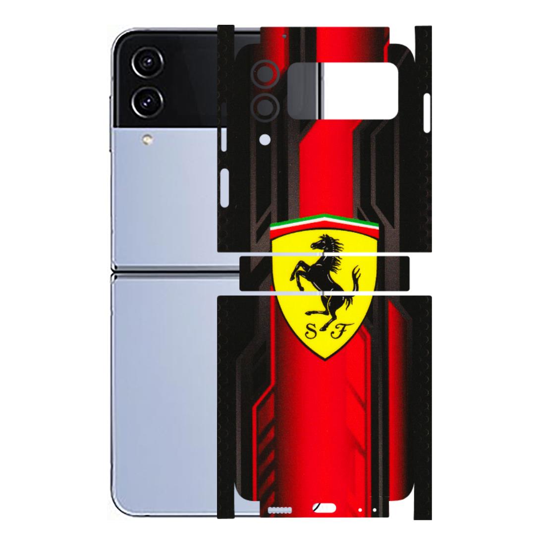 Samsung M/F/Note/Flip and C Phone Skins (All Models) - Black Ferrari Logo - 3D Embossed Finish (L-253) Samsung Galaxy Z Flip 4