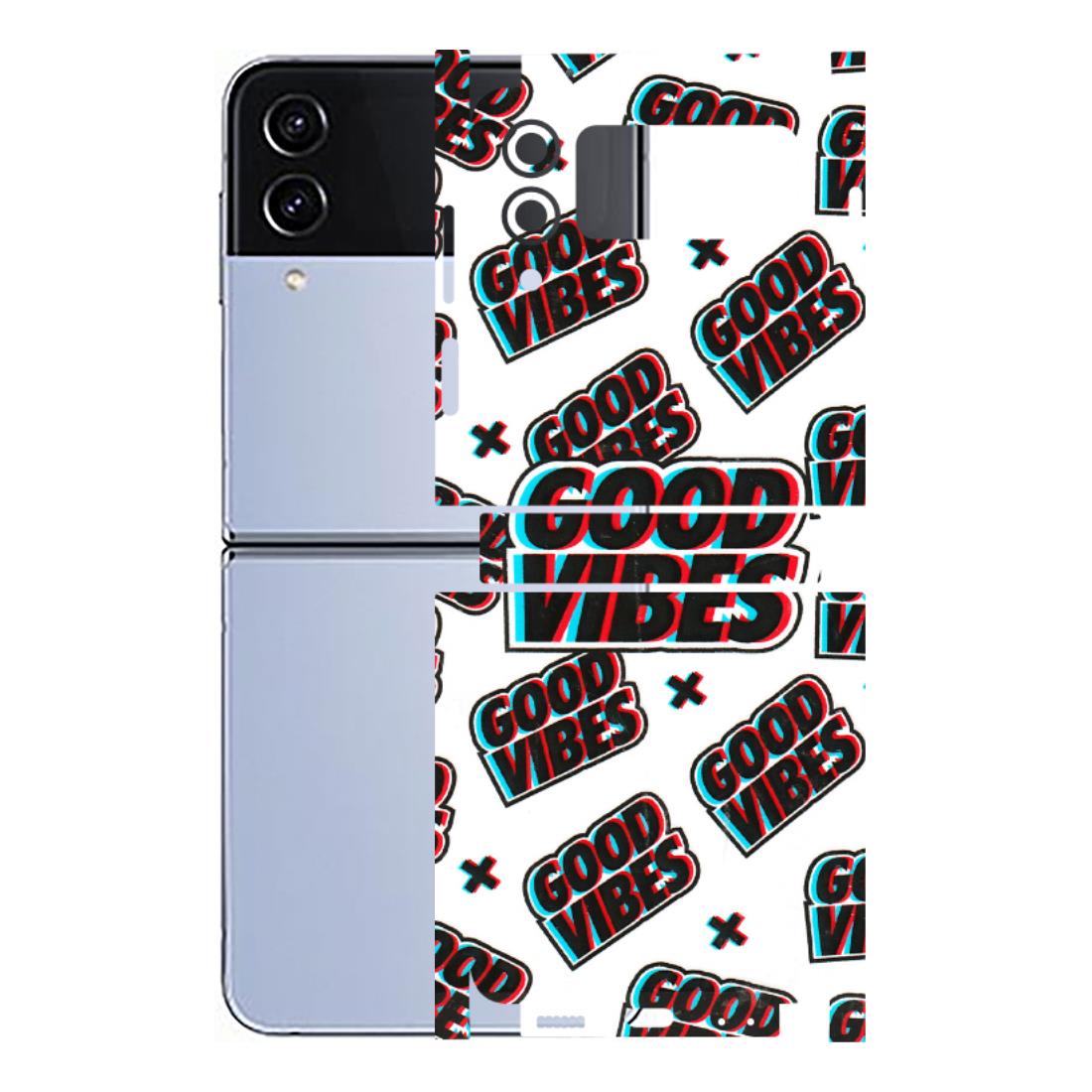 Samsung M/F/Note/Flip and C Phone Skins (All Models) - Good Vibes - 3D Embossed Finish (L-282) Samsung Galaxy Z Flip 4