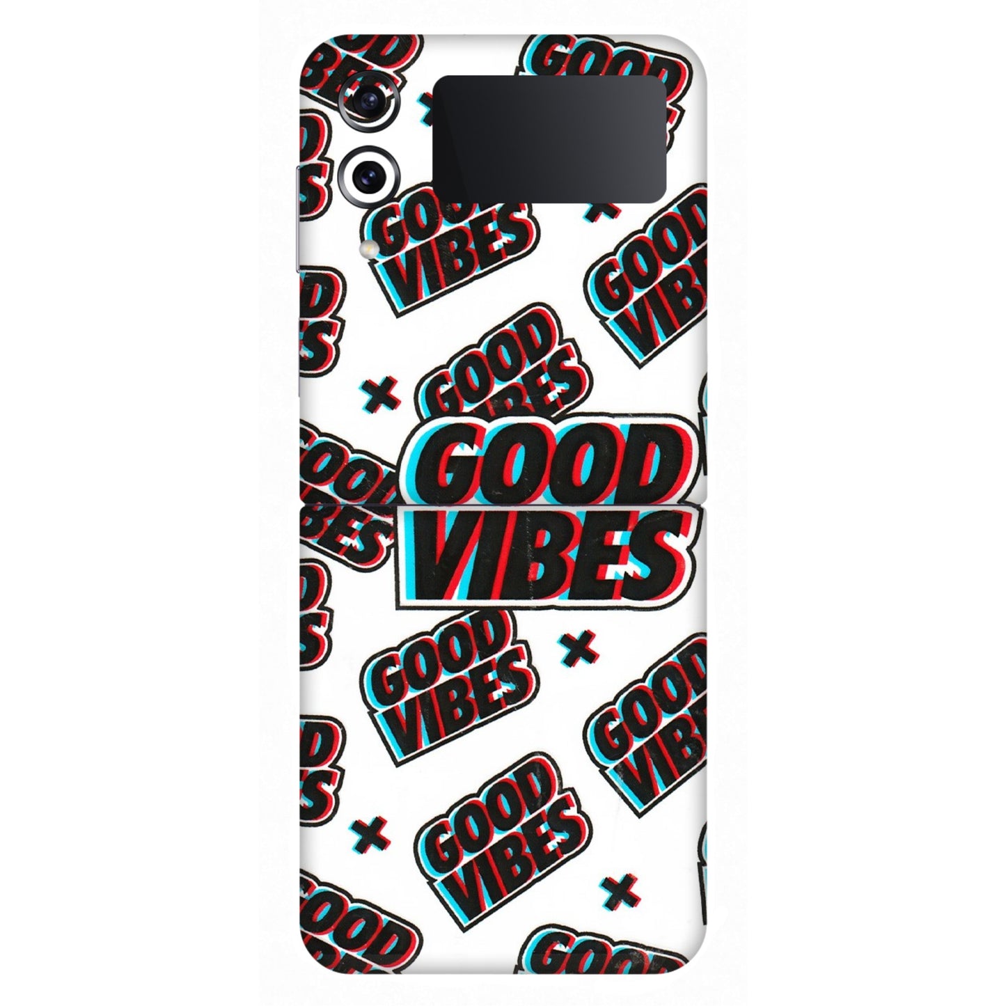 Samsung M/F/Note/Flip and C Phone Skins (All Models) - Good Vibes - 3D Embossed Finish (L-282) Samsung Galaxy Z Flip 4