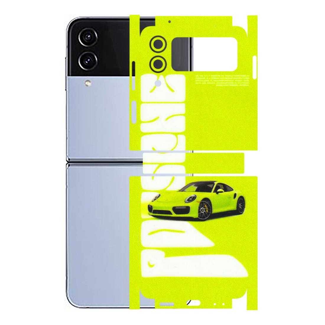 Samsung M/F/Note/Flip and C Phone Skins (All Models) - Lime Green Porche - 3D Embossed Finish (L-30) Samsung Galaxy Z Flip 4