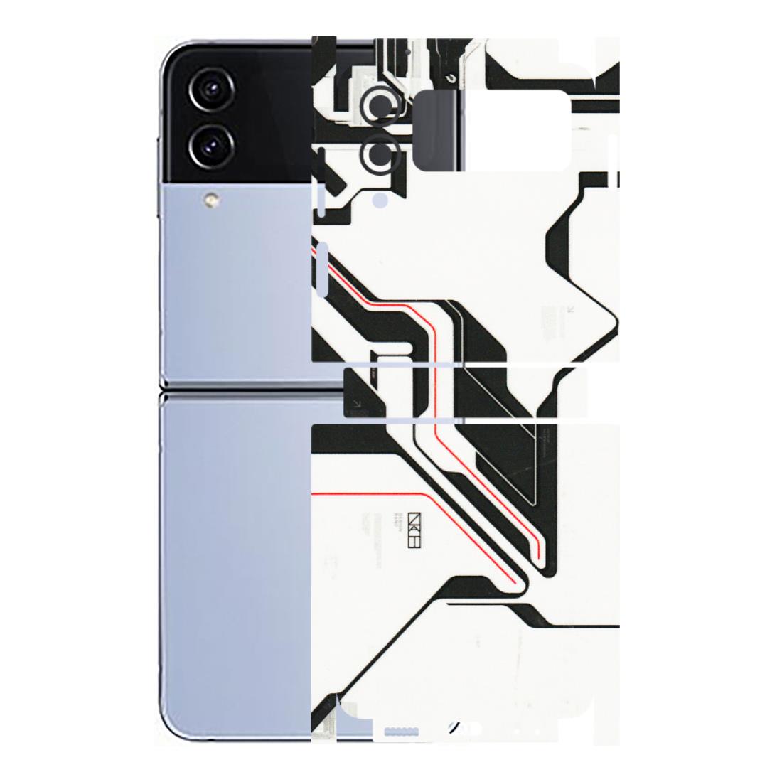Samsung M/F/Note/Flip and C Phone Skins (All Models) - White Techy Logo - 3D Embossed Finish (L-312) Samsung Galaxy Z Flip 4