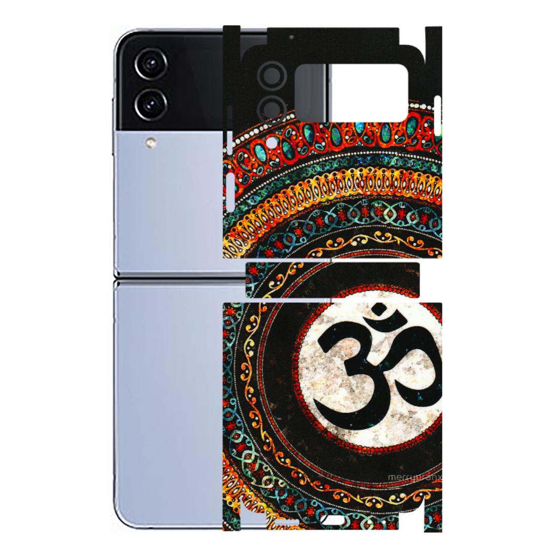Samsung M/F/Note/Flip and C Phone Skins (All Models) - Aum Chant Abstract - 3D Embossed Finish (L-42) Samsung Galaxy Z Flip 4