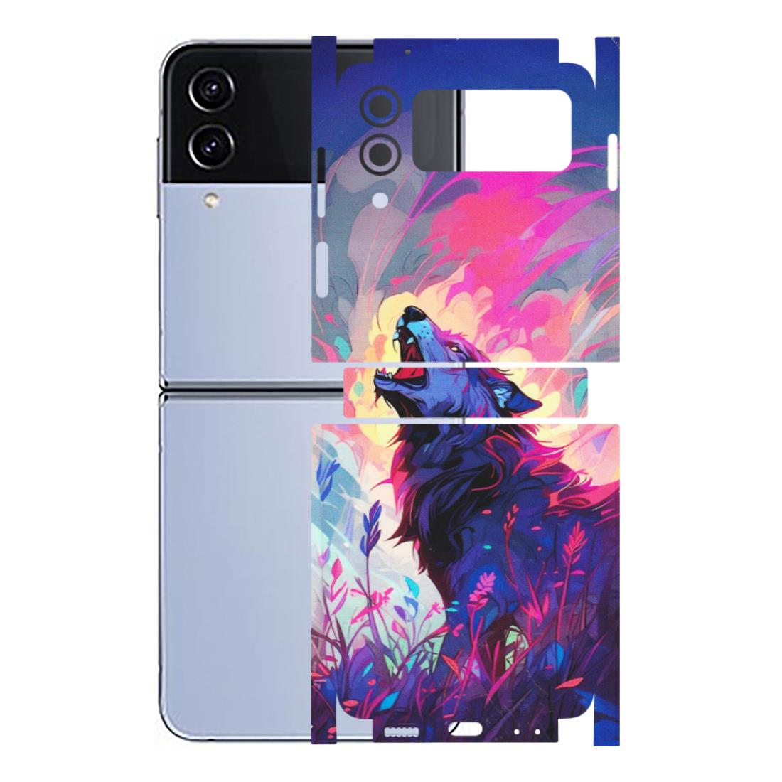 Samsung M/F/Note/Flip and C Phone Skins (All Models) - New Wild Wolf Abstract - Matte Finish (M-125) Samsung Galaxy Z Flip 4