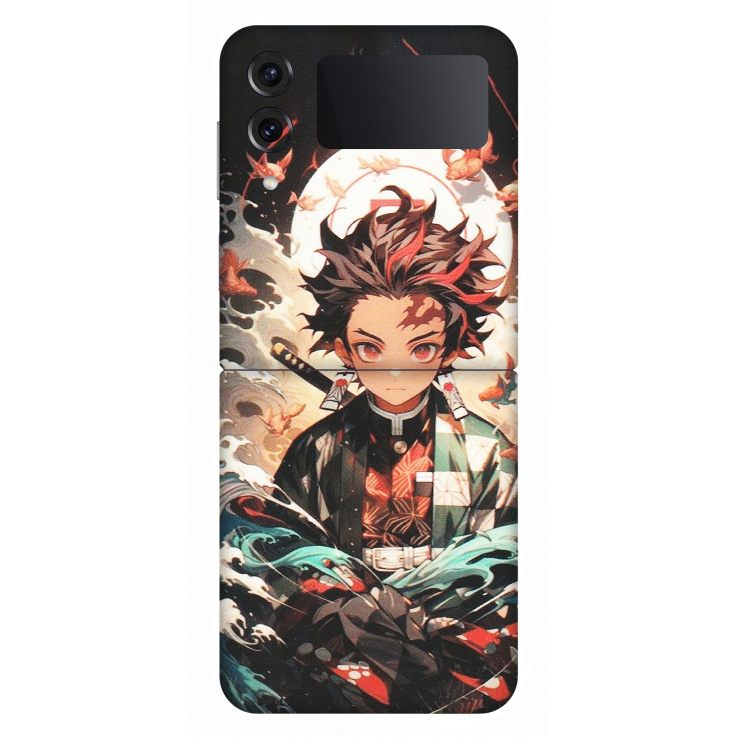 Samsung M/F/Note/Flip and C Phone Skins (All Models) - Tanjiro Demon Slayer Anime - Matte Finish (M-158) Samsung Galaxy Z Flip 4