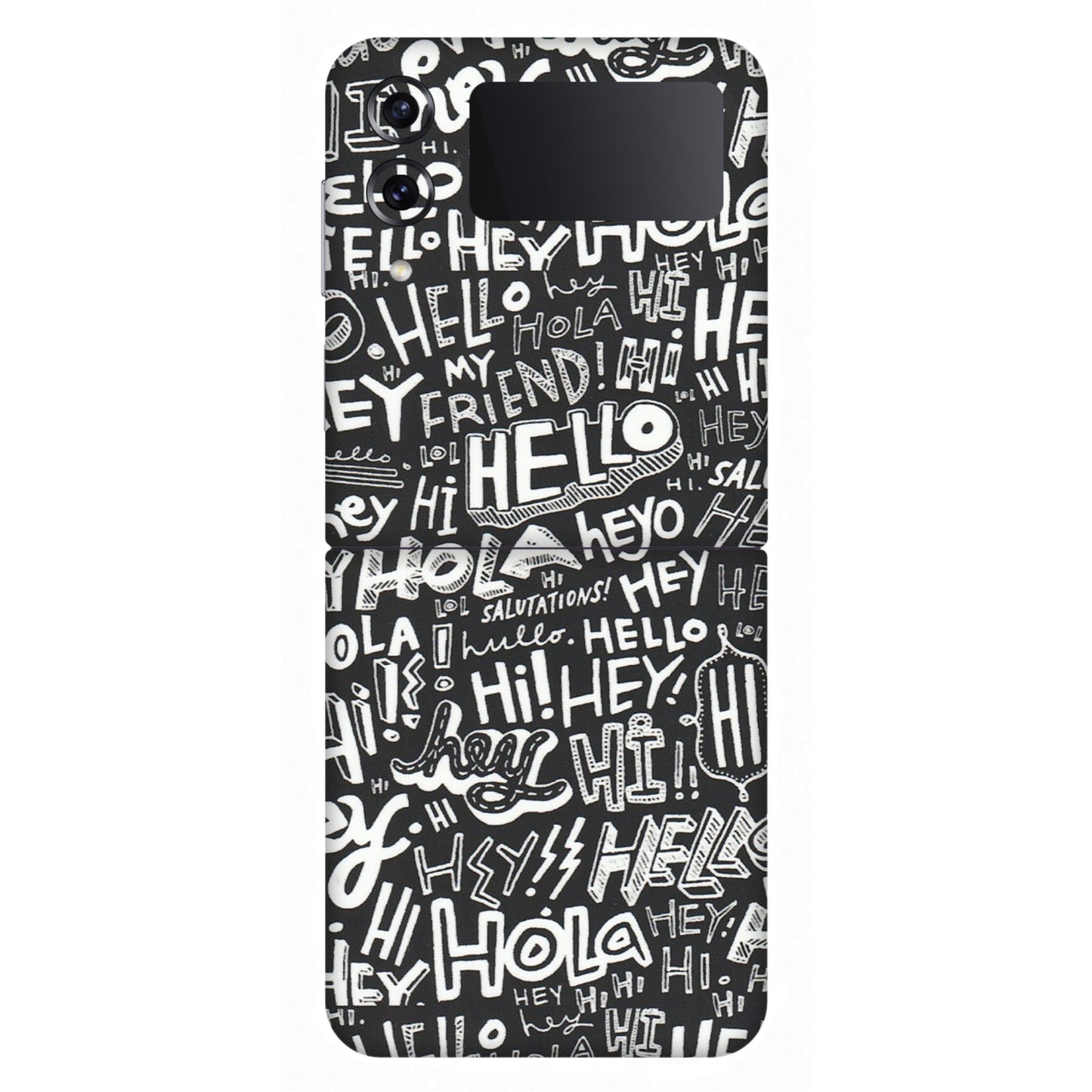 Samsung M/F/Note/Flip and C Phone Skins (All Models) - Hi Hello Doodles - Matte Finish (M-25) Samsung Galaxy Z Flip 4