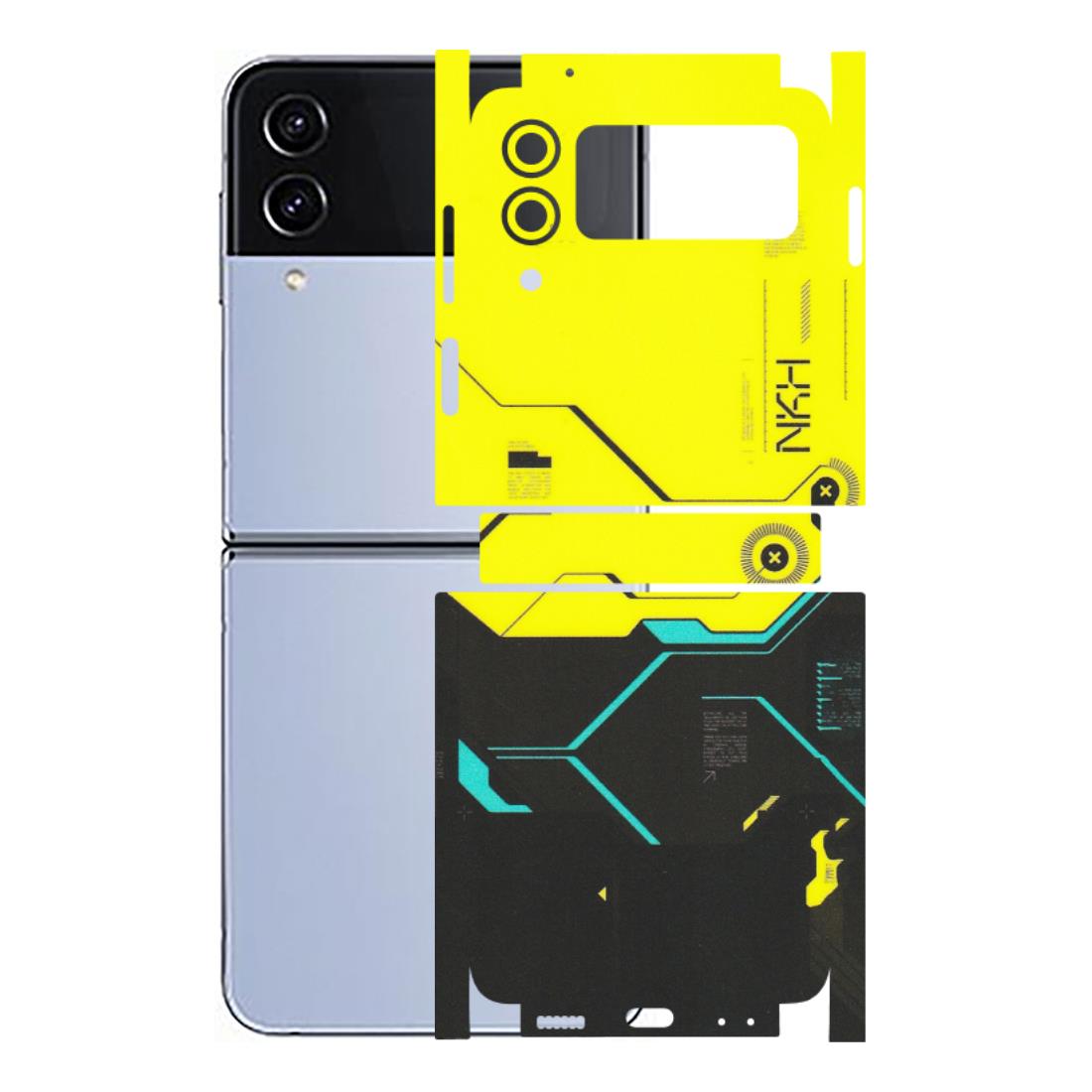 Samsung M/F/Note/Flip and C Phone Skins (All Models) - Black Yellow Technica - Matte Finish (M-53) Samsung Galaxy Z Flip 4