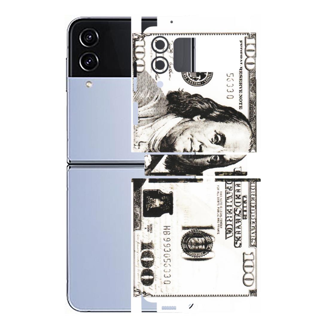 Samsung M/F/Note/Flip and C Phone Skins (All Models) - 100 Dollar Currency - Transparent Finish (T-01) Samsung Galaxy Z Flip 4
