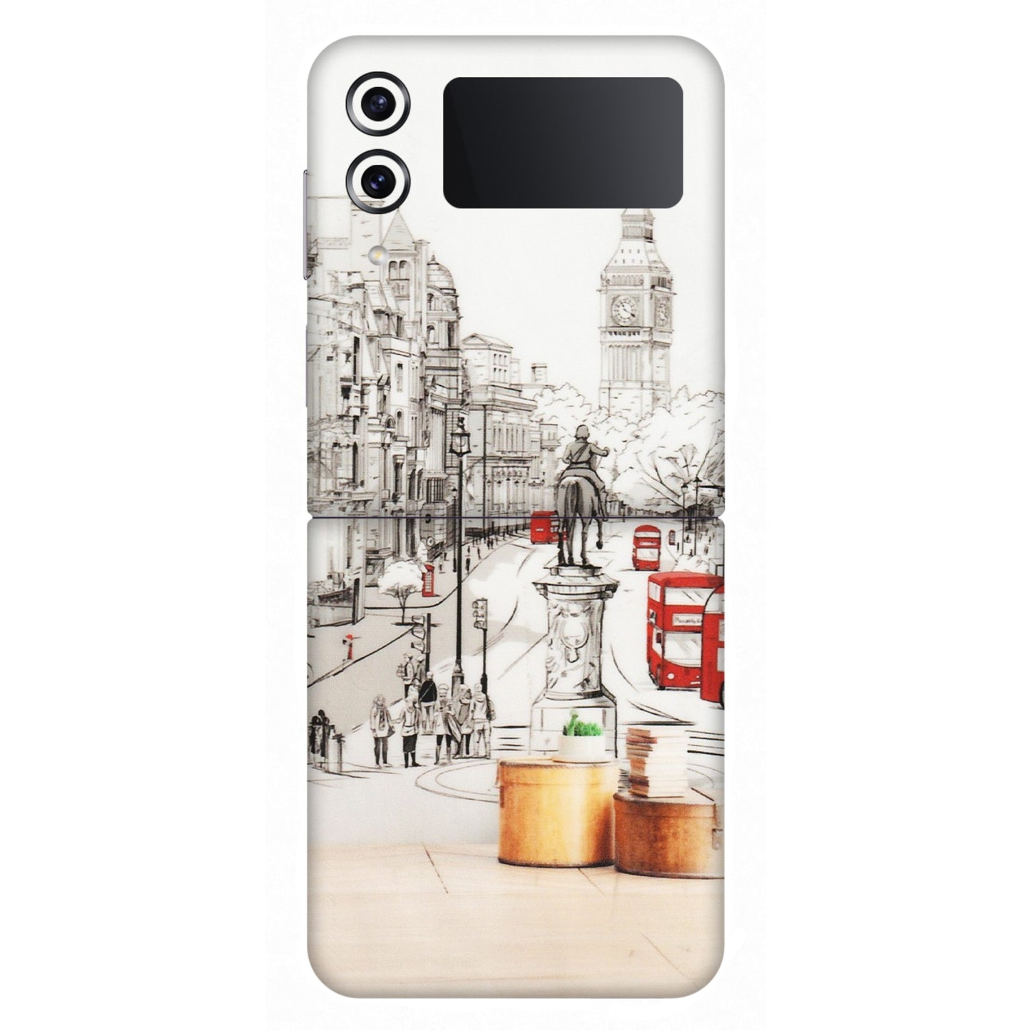Samsung M/F/Note/Flip and C Phone Skins (All Models) - London Street - Transparent Finish (T-02) Samsung Galaxy Z Flip 4