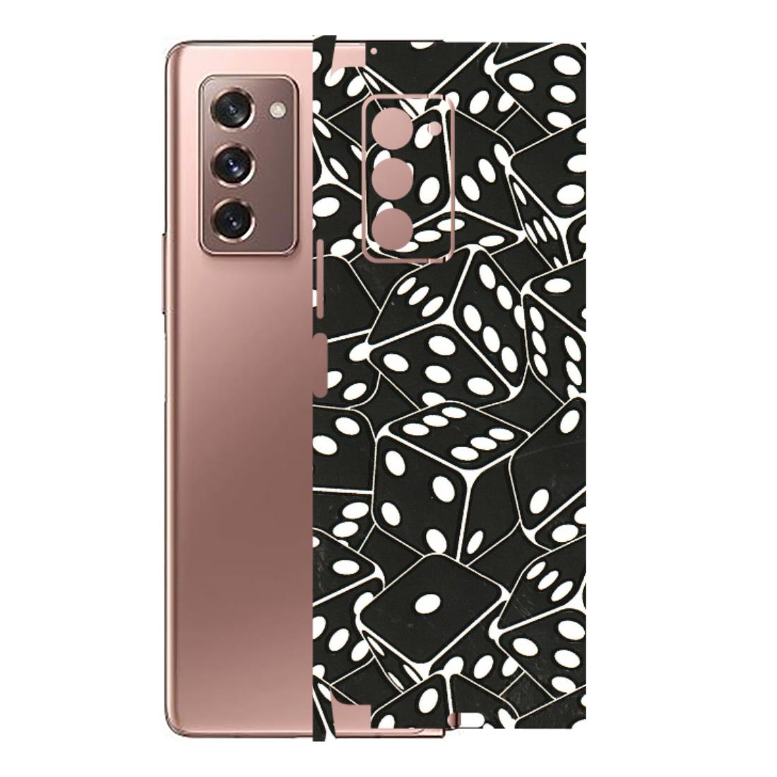 Samsung M/F/Note/Flip and C Phone Skins (All Models) - Big Black Dices - 3D Embossed Finish (L-106) Samsung Galaxy Z Fold 2