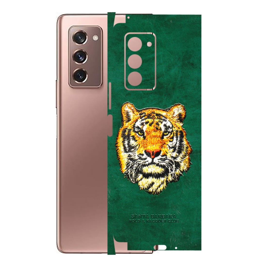 Samsung M/F/Note/Flip and C Phone Skins (All Models) - Leather Feel Tiger - 3D Embossed Finish (L-111) Samsung Galaxy Z Fold 2