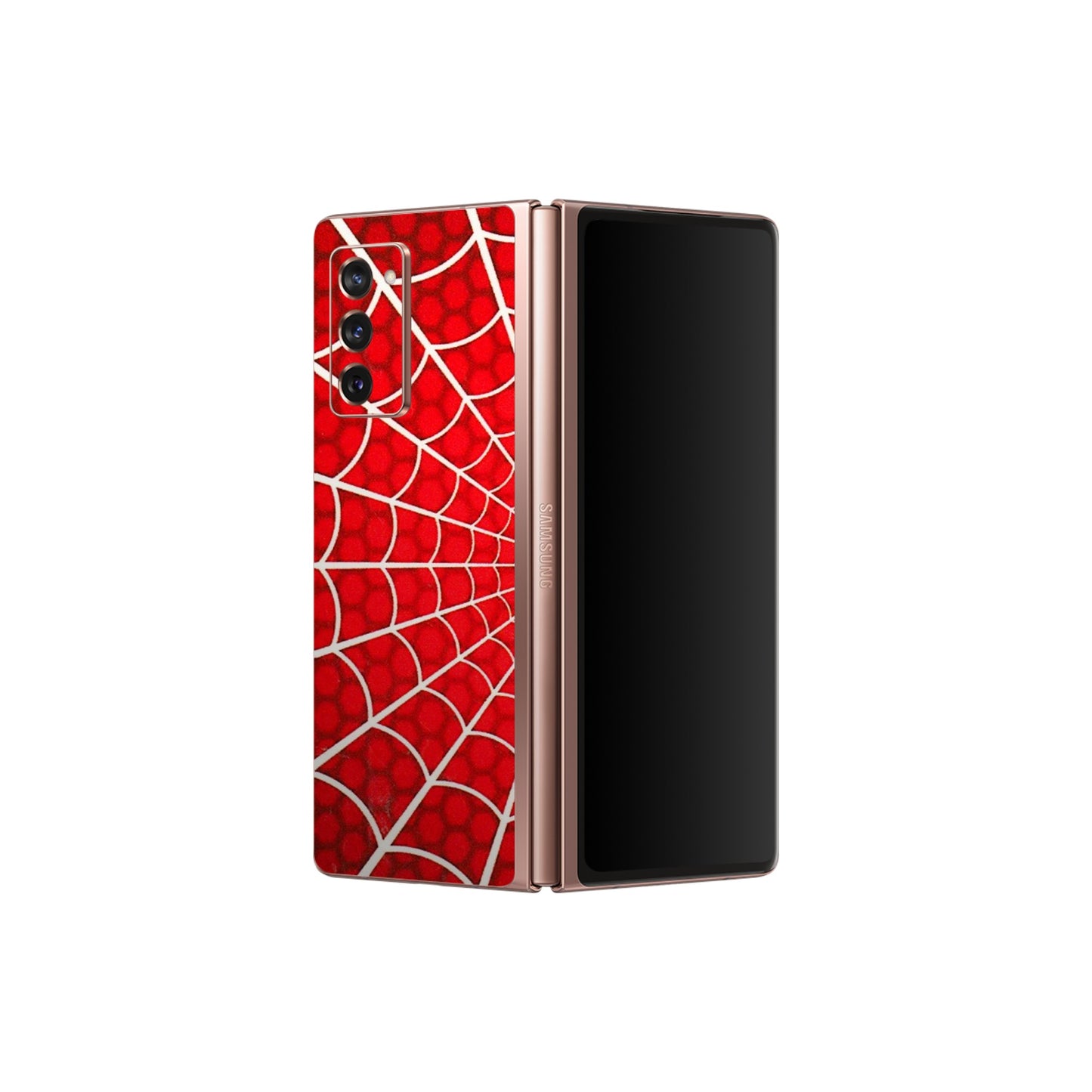 Samsung M/F/Note/Flip and C Phone Skins (All Models) - Classic Spidey Web - 3D Embossed Finish (L-115) Samsung Galaxy Z Fold 2