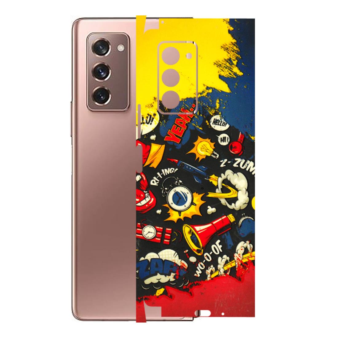 Samsung M/F/Note/Flip and C Phone Skins (All Models) - Pacific Doodle Art - 3D Embossed Finish (L-120) Samsung Galaxy Z Fold 2