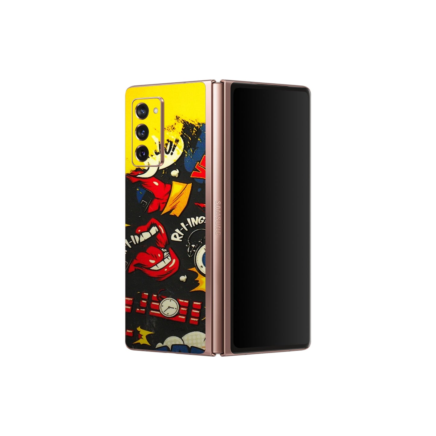 Samsung M/F/Note/Flip and C Phone Skins (All Models) - Pacific Doodle Art - 3D Embossed Finish (L-120) Samsung Galaxy Z Fold 2