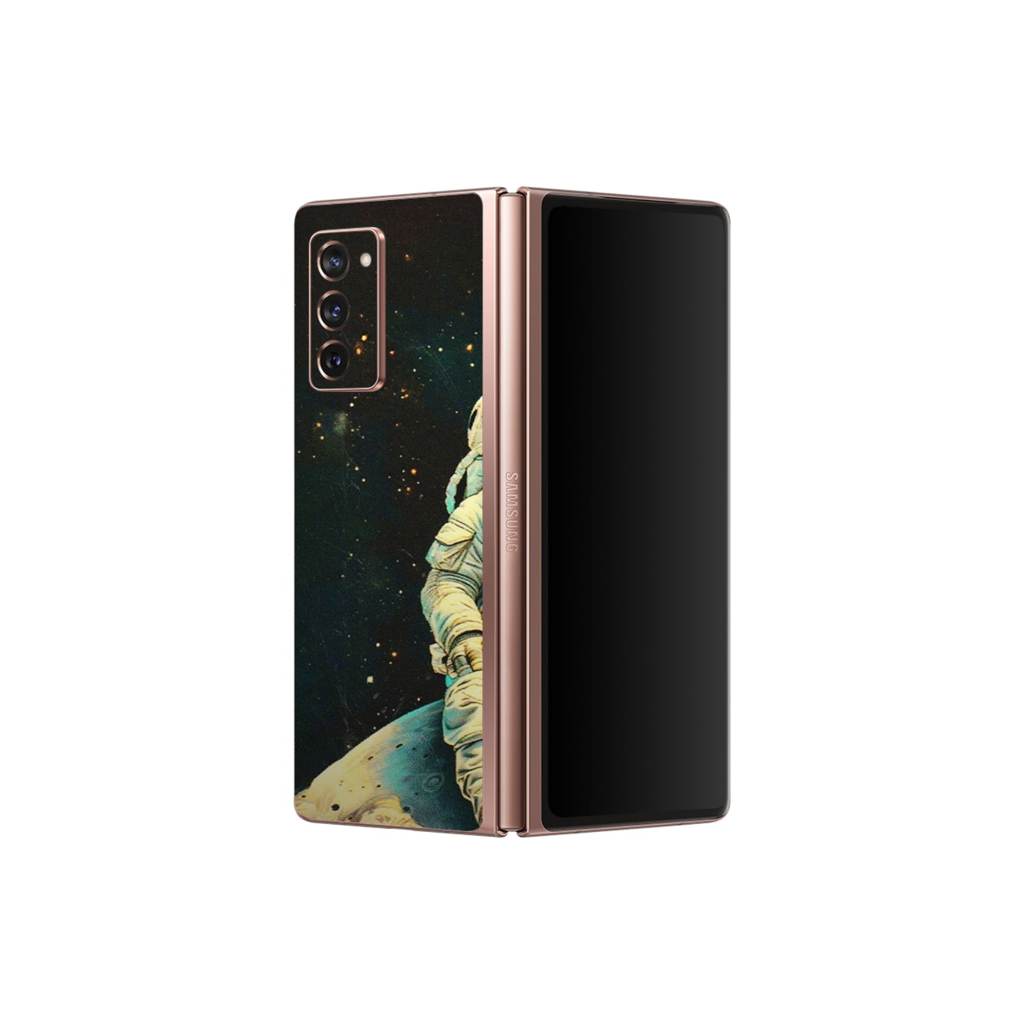 Samsung M/F/Note/Flip and C Phone Skins (All Models) - Astronaut in Space - 3D Embossed Finish (L-16) Samsung Galaxy Z Fold 2