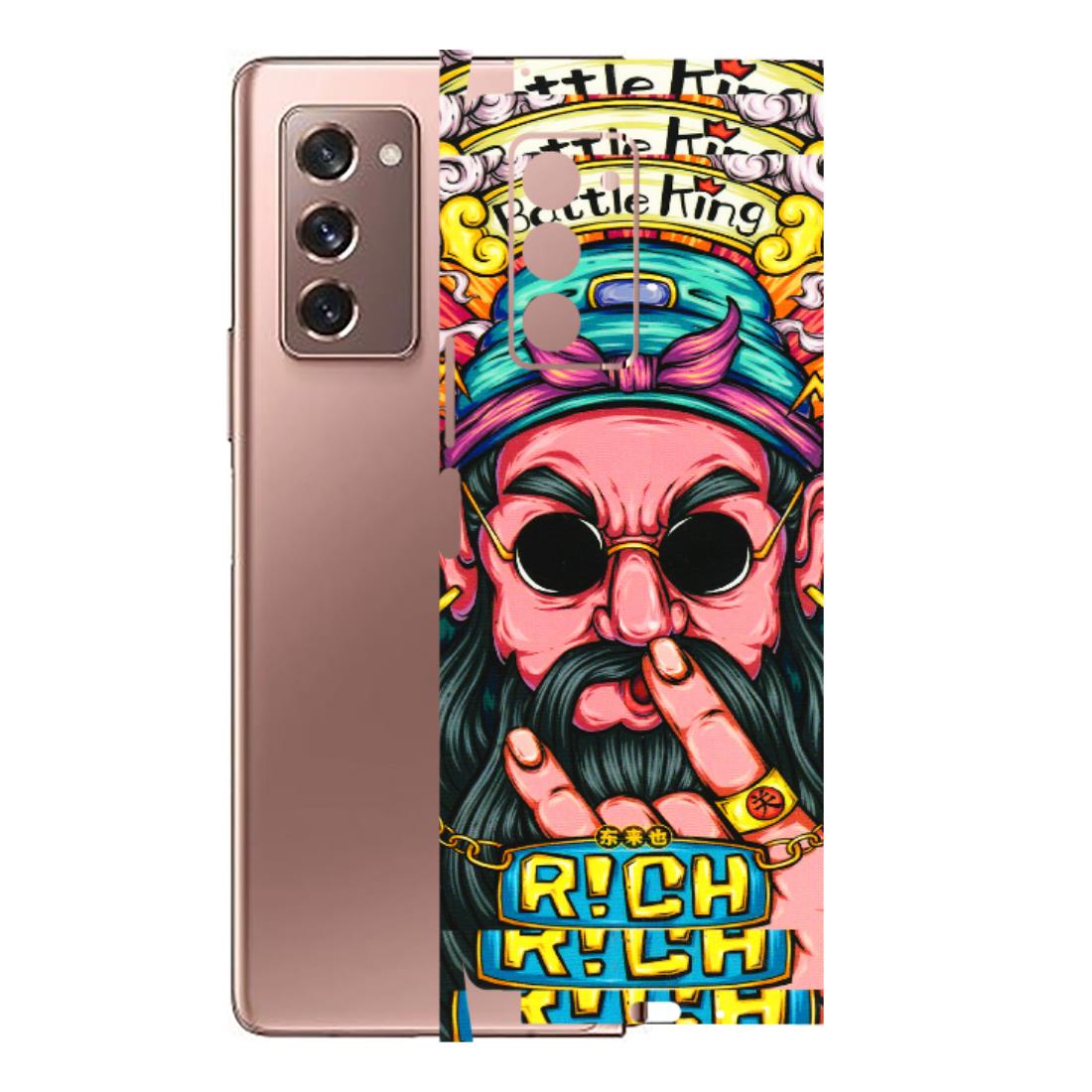 Samsung M/F/Note/Flip and C Phone Skins (All Models) - Battle King Dude Face - 3D Embossed Finish (L-178) Samsung Galaxy Z Fold 2