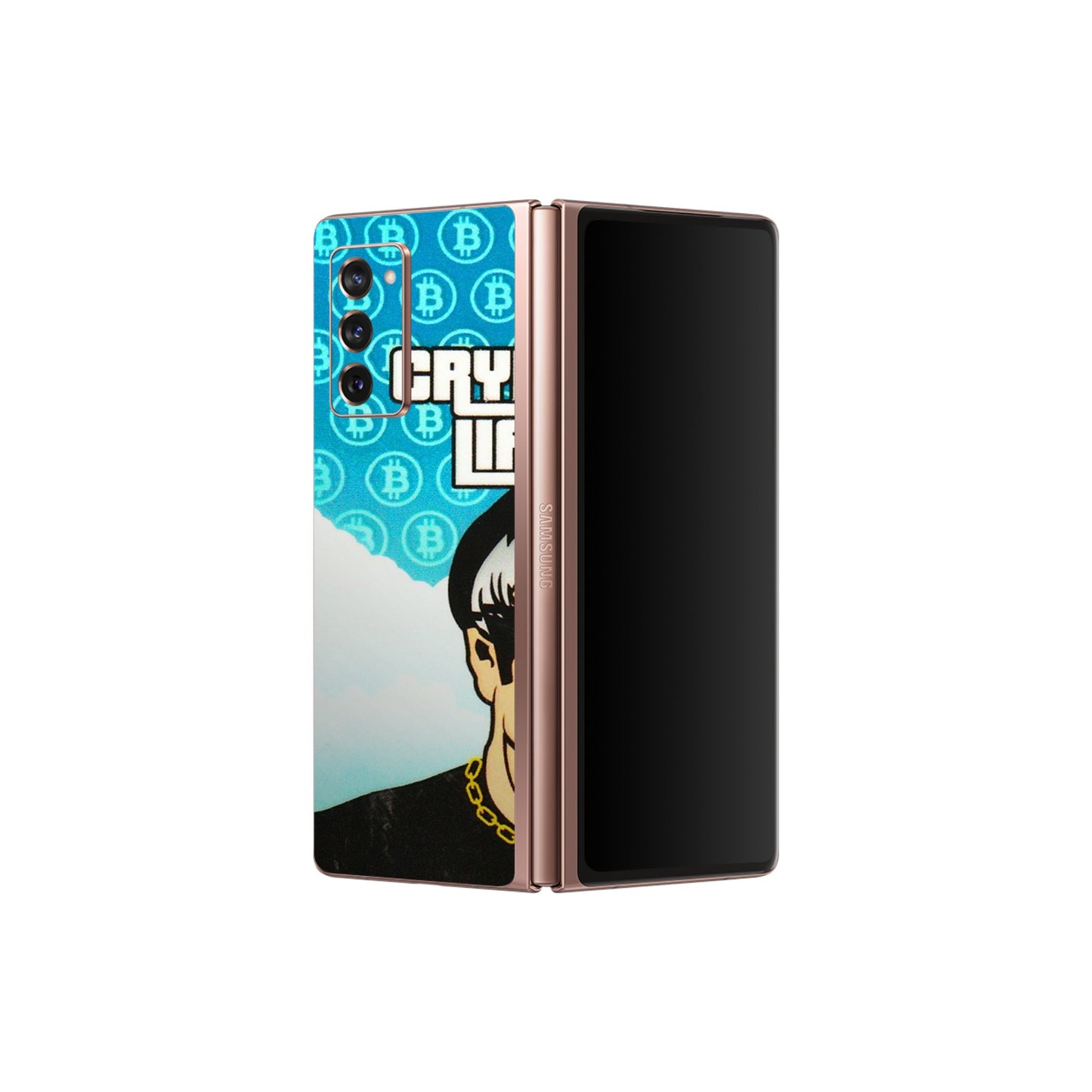 Samsung M/F/Note/Flip and C Phone Skins (All Models) - Crypto Thug Life - 3D Embossed Finish (L-179) Samsung Galaxy Z Fold 2
