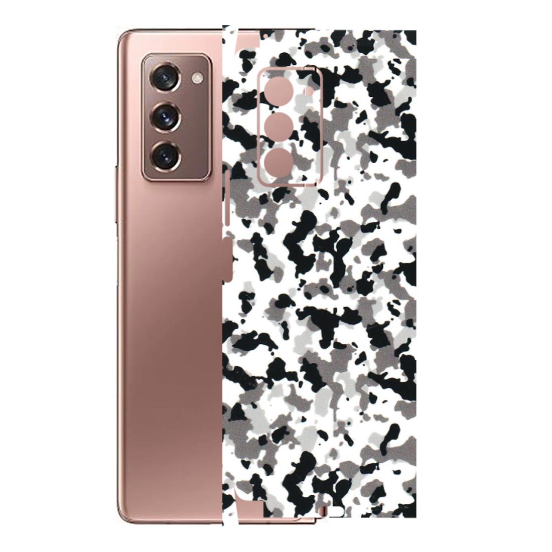 Samsung M/F/Note/Flip and C Phone Skins (All Models) - White Black Camouflage - 3D Embossed Finish (L-18) Samsung Galaxy Z Fold 2