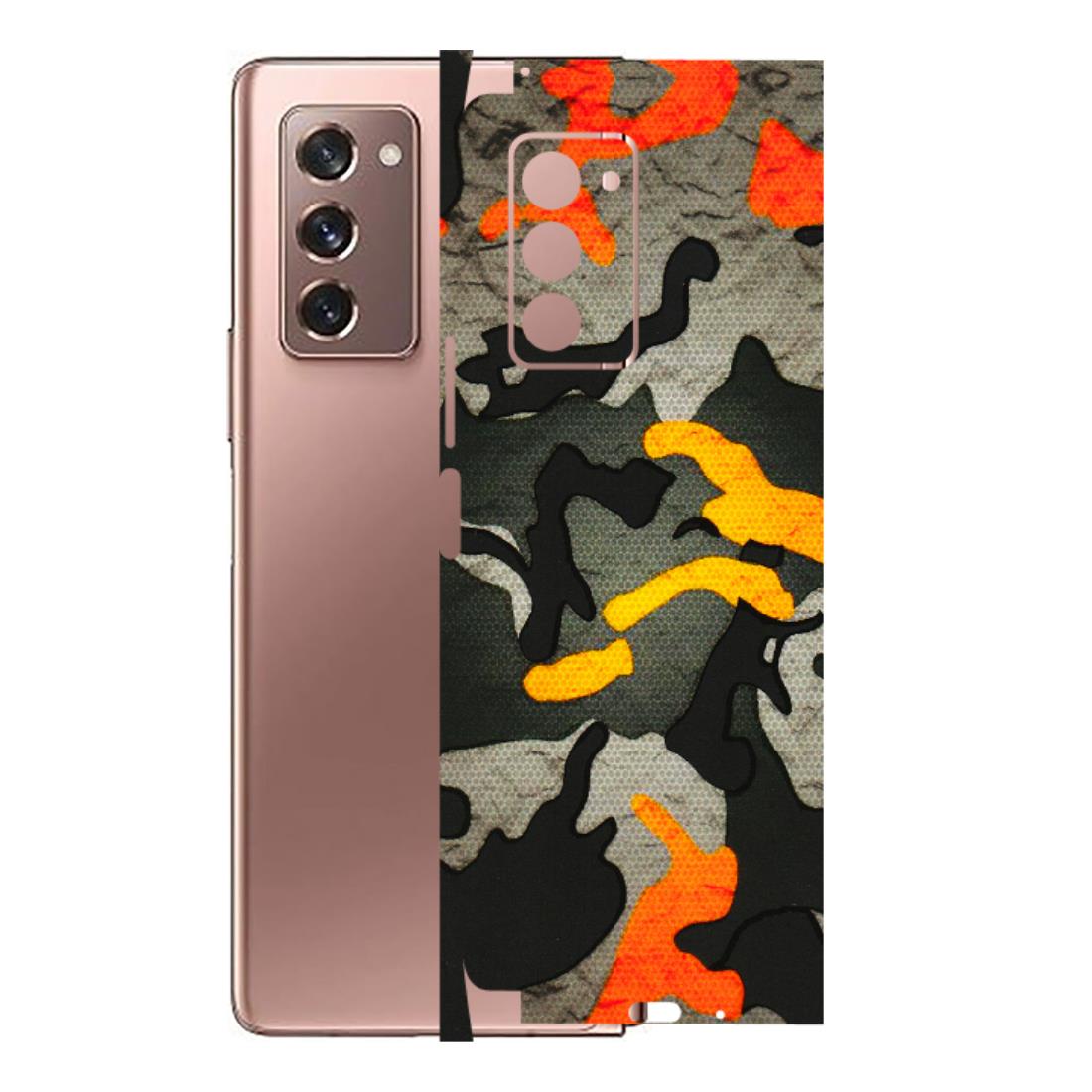 Samsung M/F/Note/Flip and C Phone Skins (All Models) - Orange Camouflage - 3D Embossed Finish (L-204) Samsung Galaxy Z Fold 2