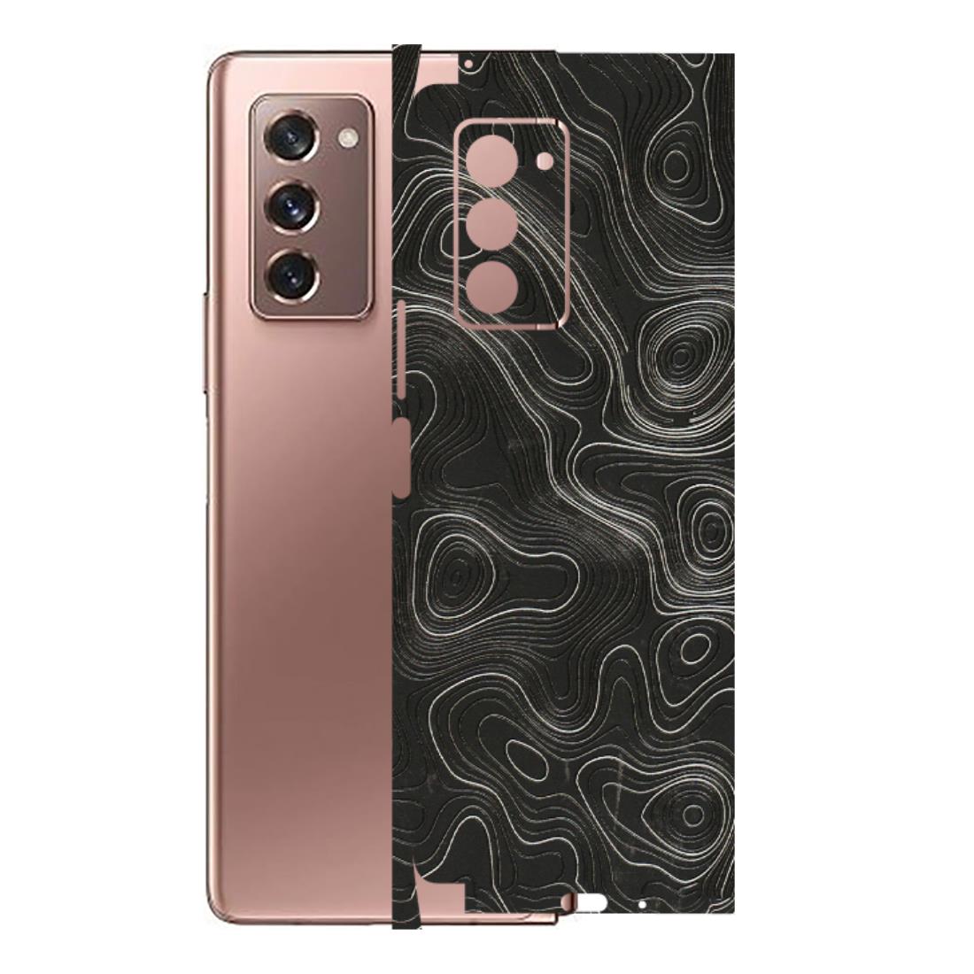 Samsung M/F/Note/Flip and C Phone Skins (All Models) - Abstract White Line Map - 3D Embossed Finish (L-269) Samsung Galaxy Z Fold 2
