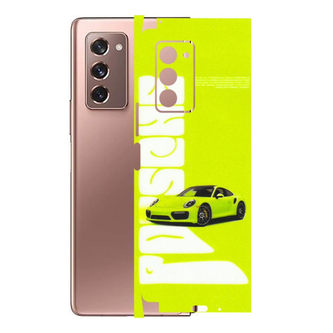Samsung M/F/Note/Flip and C Phone Skins (All Models) - Lime Green Porche - 3D Embossed Finish (L-30) Samsung Galaxy Z Fold 2