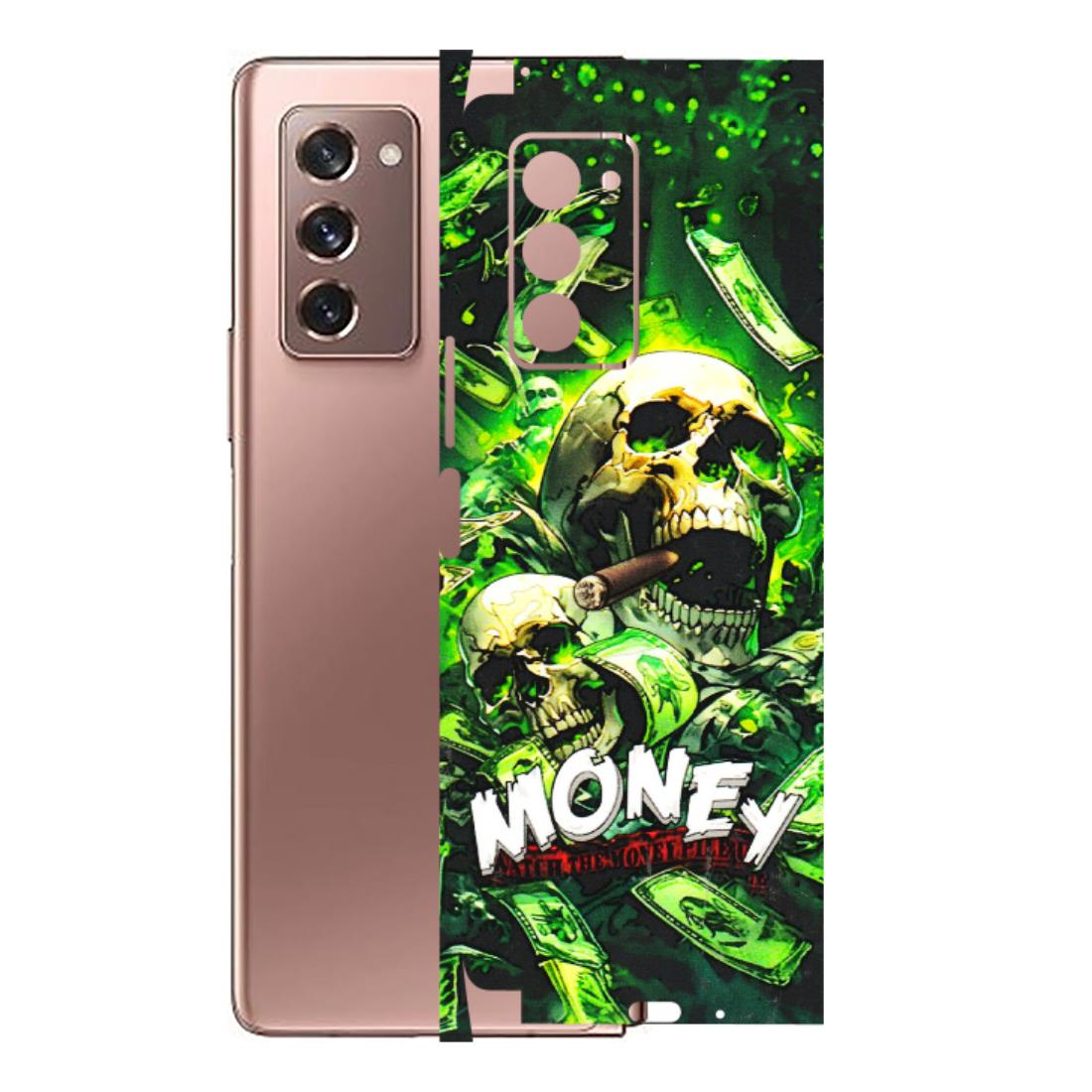 Samsung M/F/Note/Flip and C Phone Skins (All Models) - Skull Money - 3D Embossed Finish (L-303) Samsung Galaxy Z Fold 2