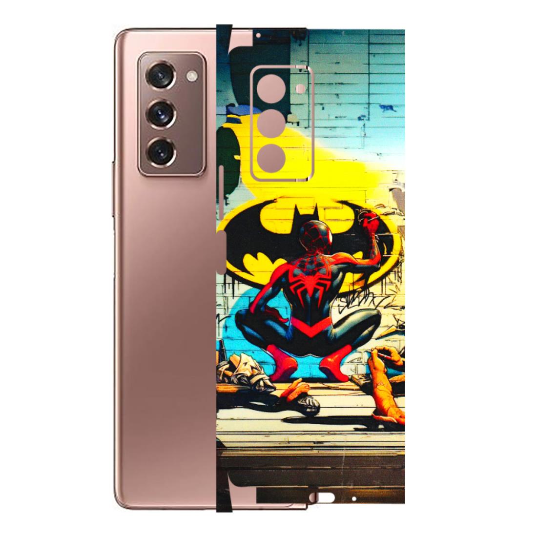 Samsung M/F/Note/Flip and C Phone Skins (All Models) - New Spiderman Bat Logo - 3D Embossed Finish (L-309) Samsung Galaxy Z Fold 2