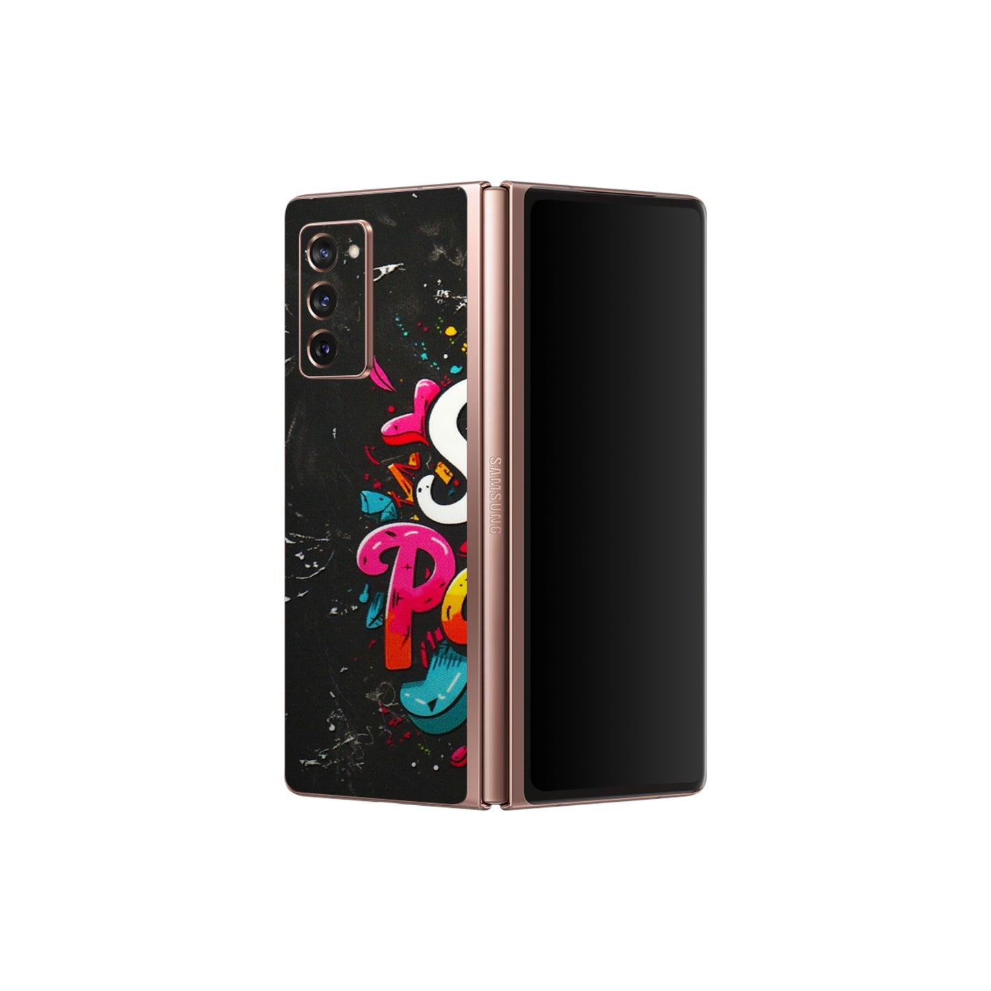 Samsung M/F/Note/Flip and C Phone Skins (All Models) - Stay Positive Black - 3D Embossed Finish (L-31) Samsung Galaxy Z Fold 2