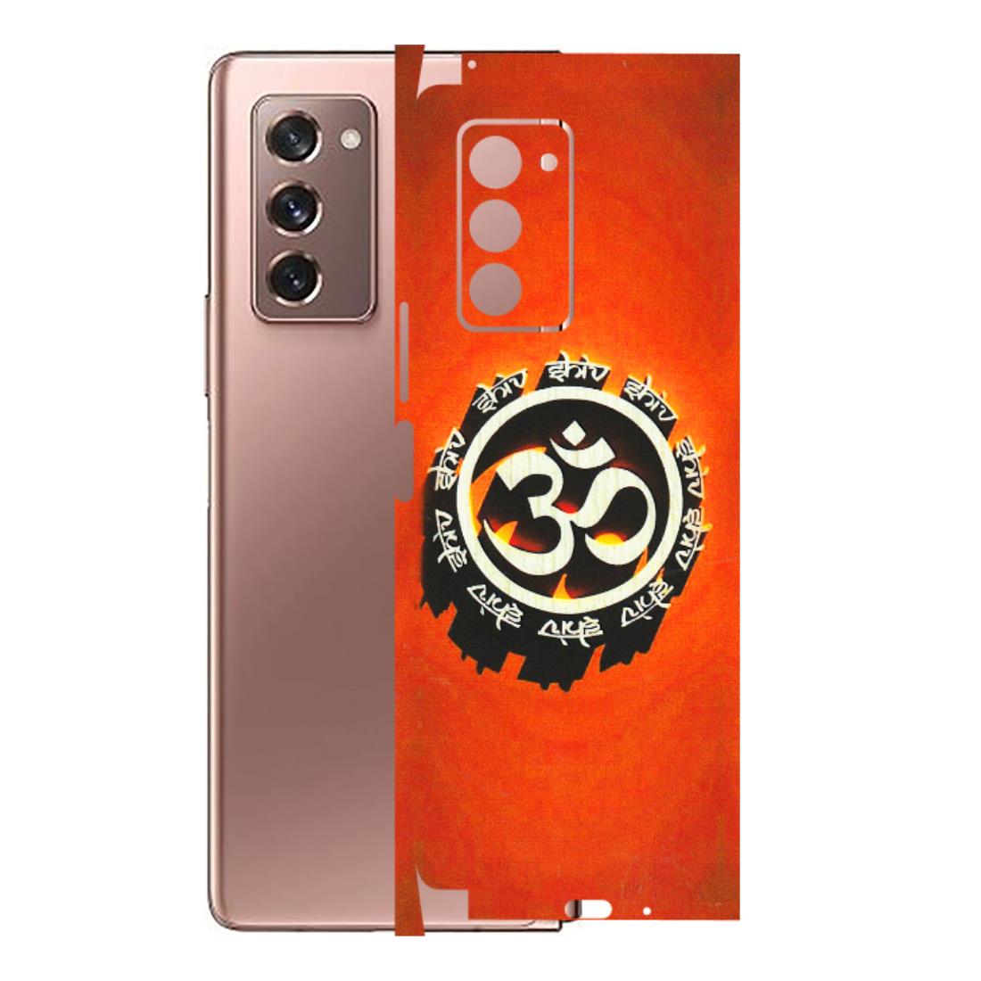 Samsung M/F/Note/Flip and C Phone Skins (All Models) - Aum Shiv Orange - 3D Embossed Finish (L-32) Samsung Galaxy Z Fold 2