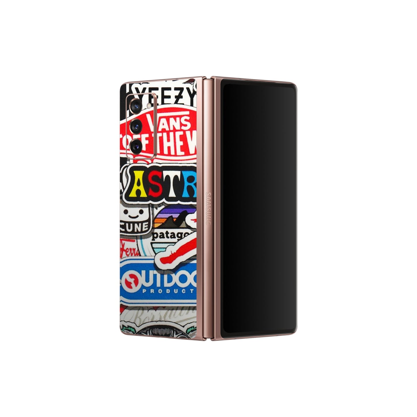 Samsung M/F/Note/Flip and C Phone Skins (All Models) - Multi Brands Sticker Graffiti - 3D Embossed Finish (L-37) Samsung Galaxy Z Fold 2