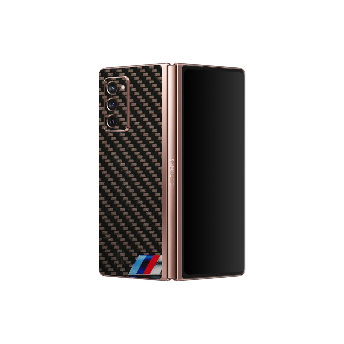 Samsung M/F/Note/Flip and C Phone Skins (All Models) - BM Carbon Fiber Feels - 3D Embossed Finish (L-38) Samsung Galaxy Z Fold 2
