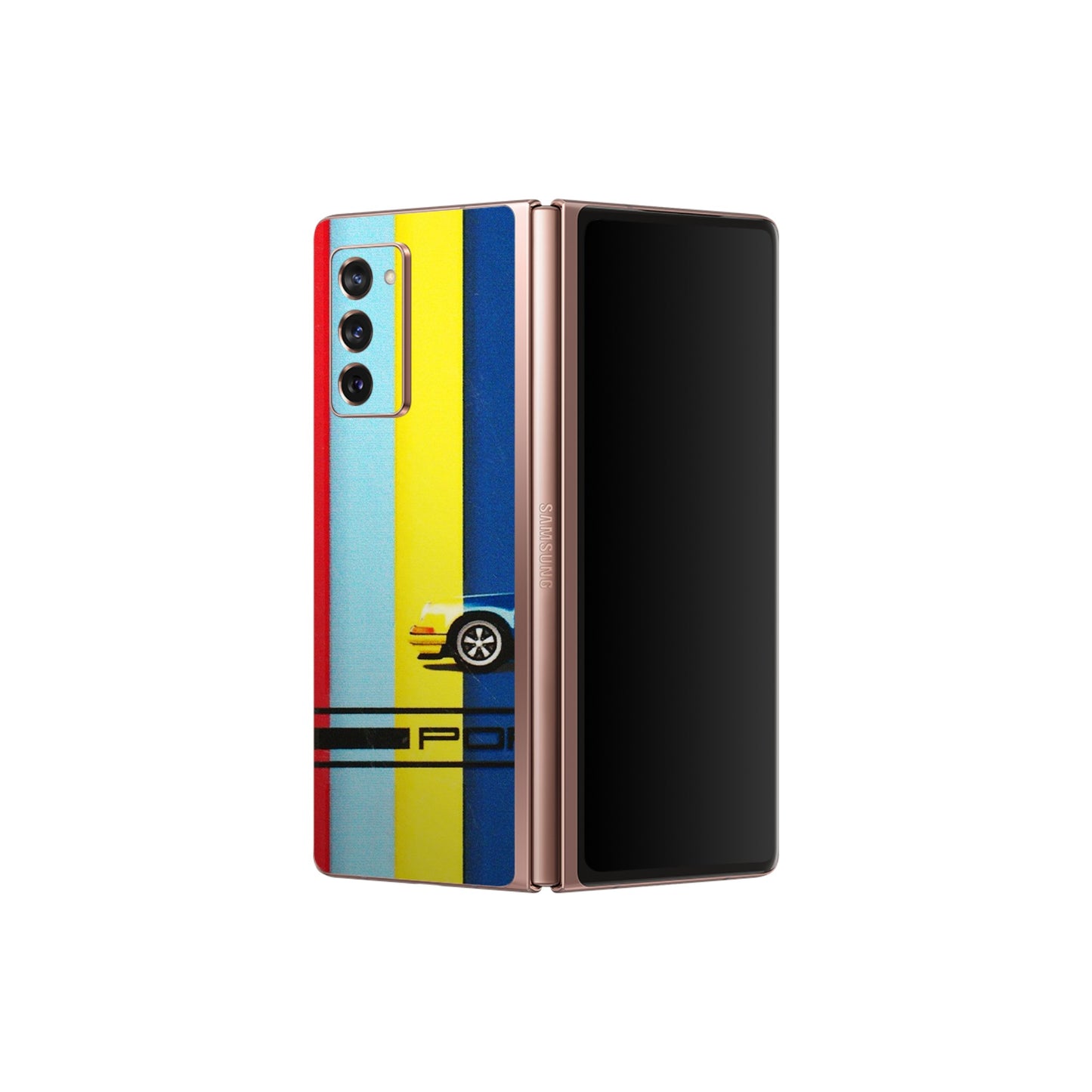 Samsung M/F/Note/Flip and C Phone Skins (All Models) - Multicolour Porche - 3D Embossed Finish (L-39) Samsung Galaxy Z Fold 2