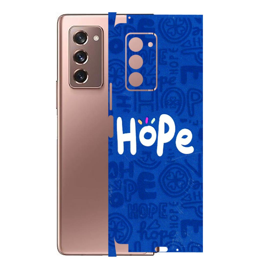 Samsung M/F/Note/Flip and C Phone Skins (All Models) - Hope Doodles Blue - 3D Embossed Finish (L-43) Samsung Galaxy Z Fold 2