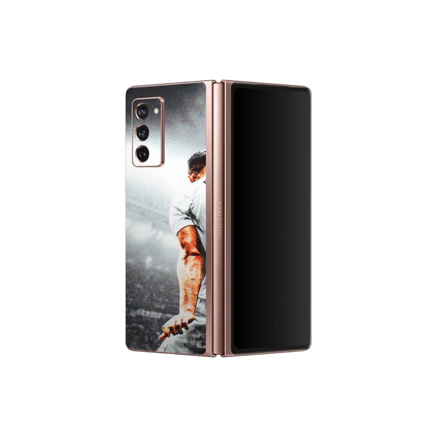 Samsung M/F/Note/Flip and C Phone Skins (All Models) - Ronaldo CR7 Crazy - 3D Embossed Finish (L-44) Samsung Galaxy Z Fold 2