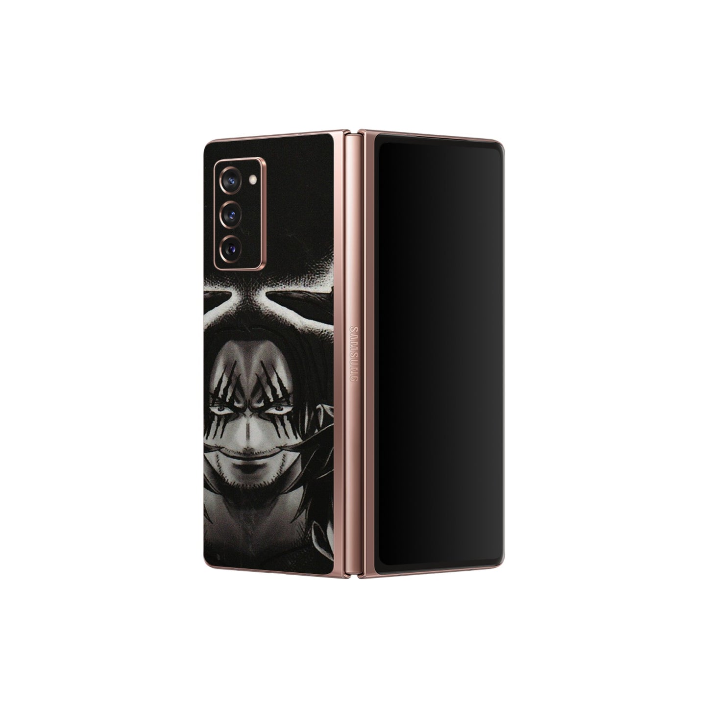 Samsung M/F/Note/Flip and C Phone Skins (All Models) - Black Luffy Hat - 3D Embossed Finish (L-57) Samsung Galaxy Z Fold 2