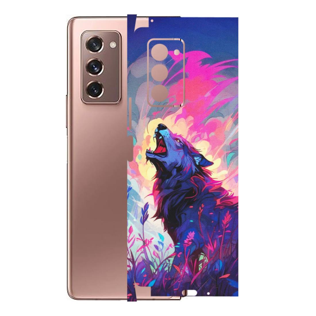 Samsung M/F/Note/Flip and C Phone Skins (All Models) - New Wild Wolf Abstract - Matte Finish (M-125) Samsung Galaxy Z Fold 2