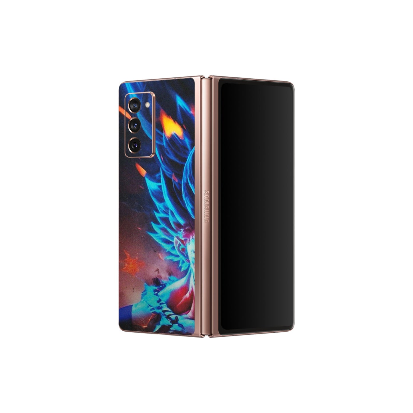 Samsung M/F/Note/Flip and C Phone Skins (All Models) - Angry Goku Dragon Ball Anime - Matte Finish (M-150) Samsung Galaxy Z Fold 2