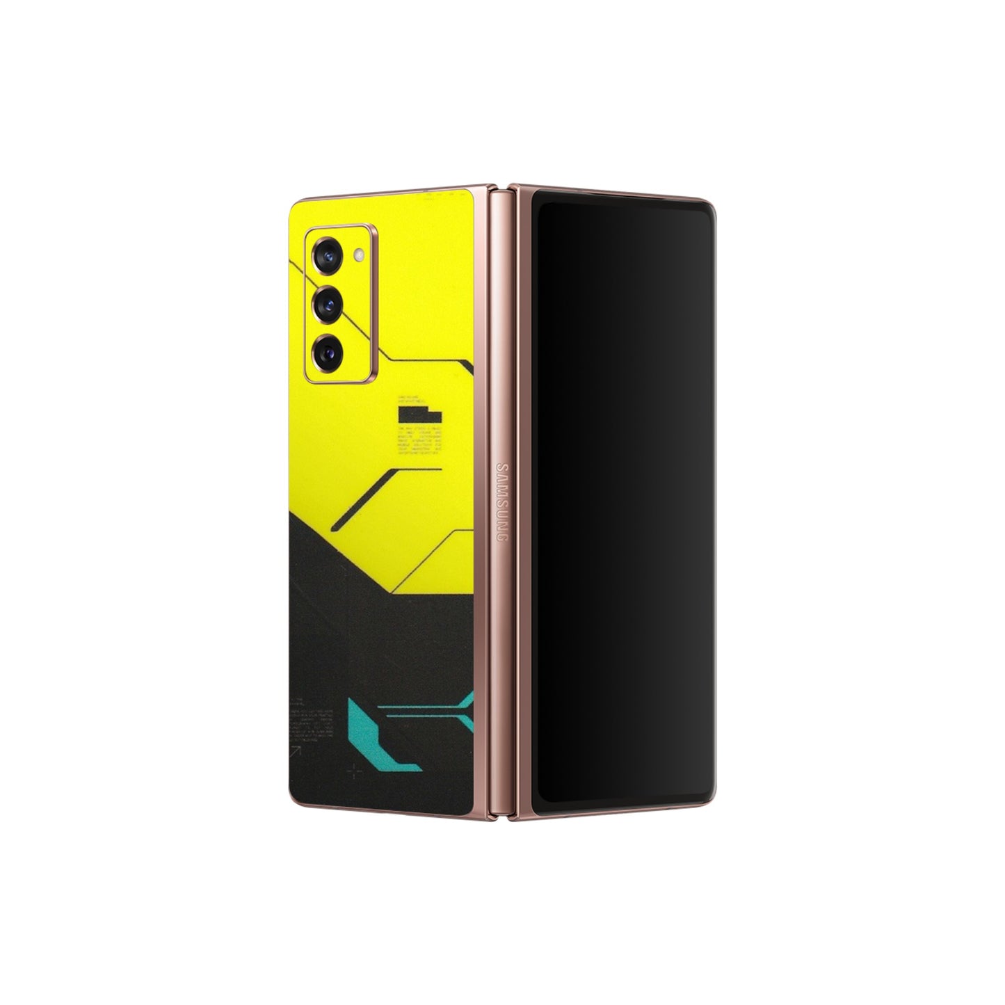 Samsung M/F/Note/Flip and C Phone Skins (All Models) - Black Yellow Technica - Matte Finish (M-53) Samsung Galaxy Z Fold 2