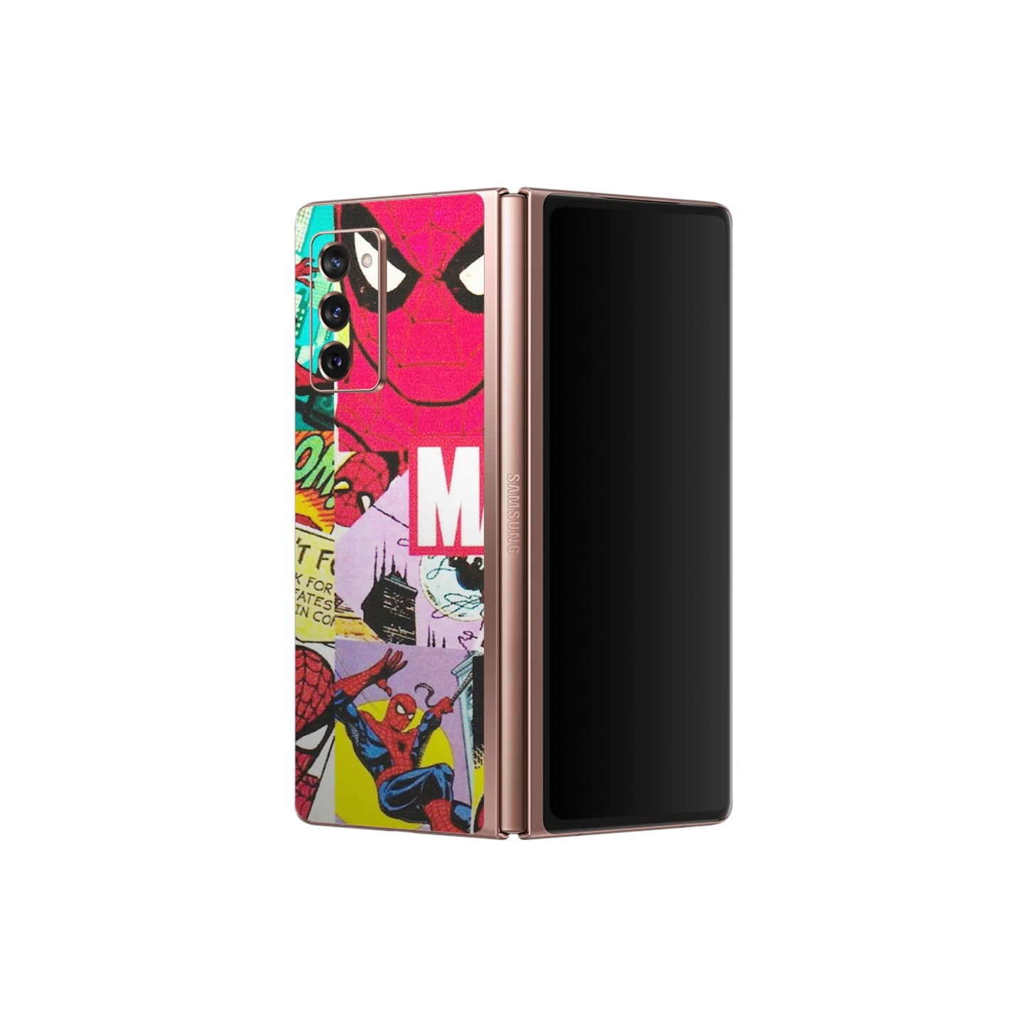 Samsung M/F/Note/Flip and C Phone Skins (All Models) - Marvel Comic Spiderman Grafitti - Matte Finish (M-72) Samsung Galaxy Z Fold 2