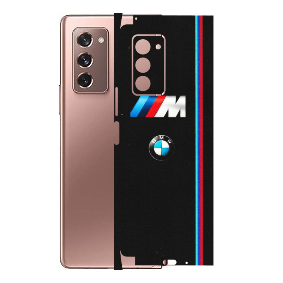 Samsung M/F/Note/Flip and C Phone Skins (All Models) - Styling With Black BMW - Matte Finish (M-74) Samsung Galaxy Z Fold 2