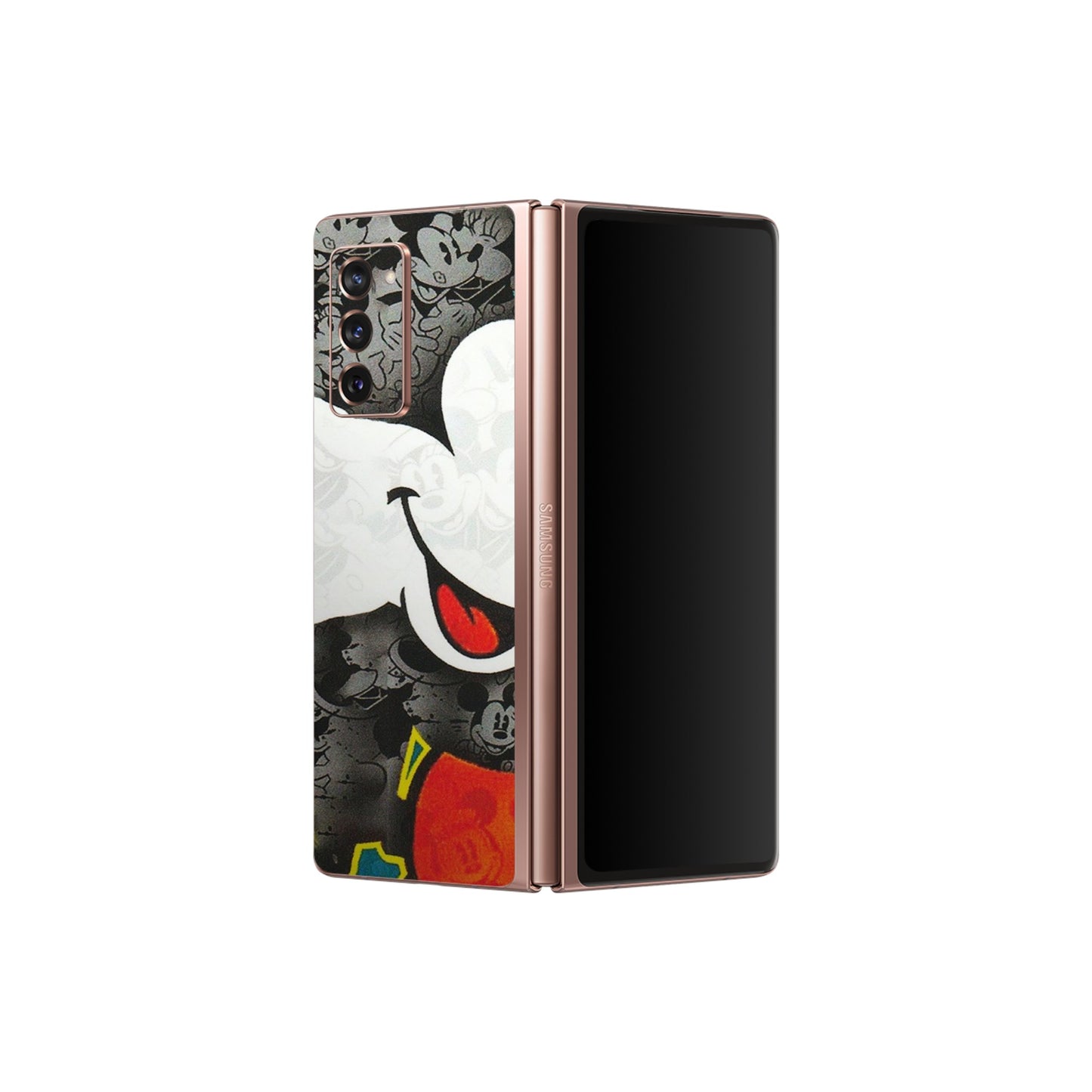 Samsung M/F/Note/Flip and C Phone Skins (All Models) - Multiple Mickey With Colourful Texture - Matte Finish (M-84) Samsung Galaxy Z Fold 2