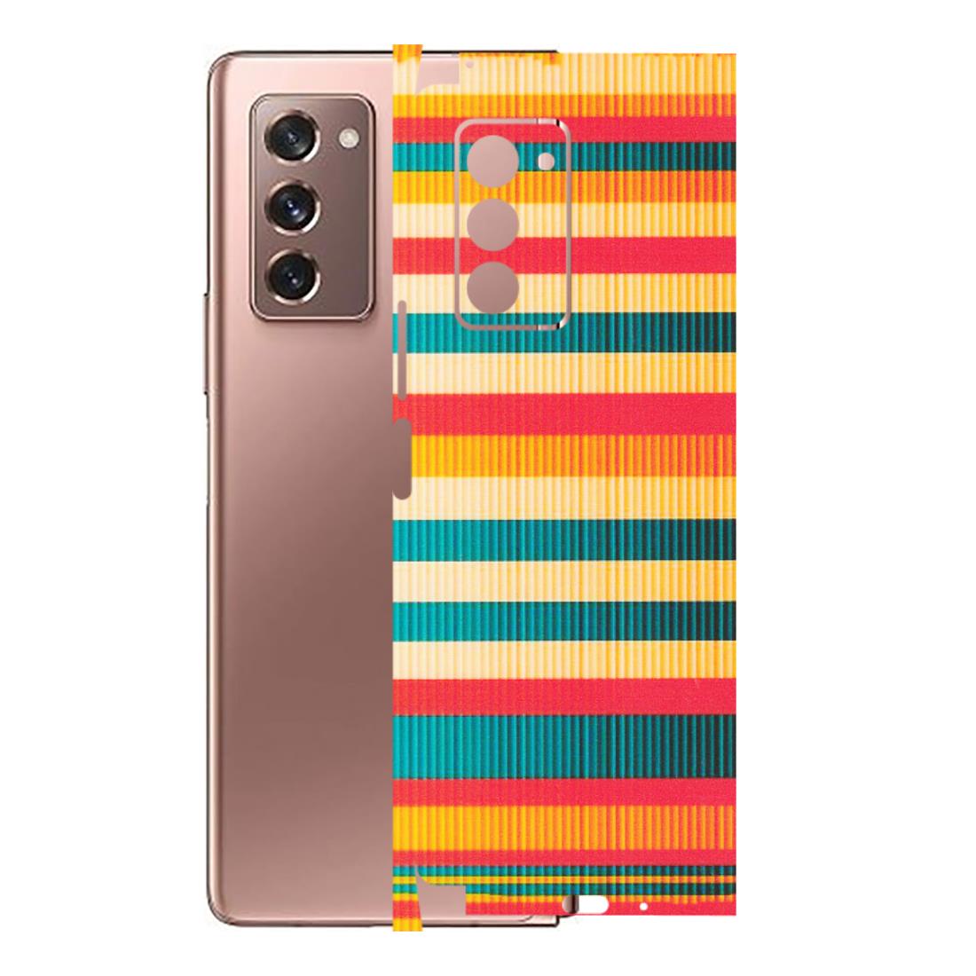 Samsung M/F/Note/Flip and C Phone Skins (All Models) - Colourful Stripes Soothing Effect - Matte Finish (M-86) Samsung Galaxy Z Fold 2