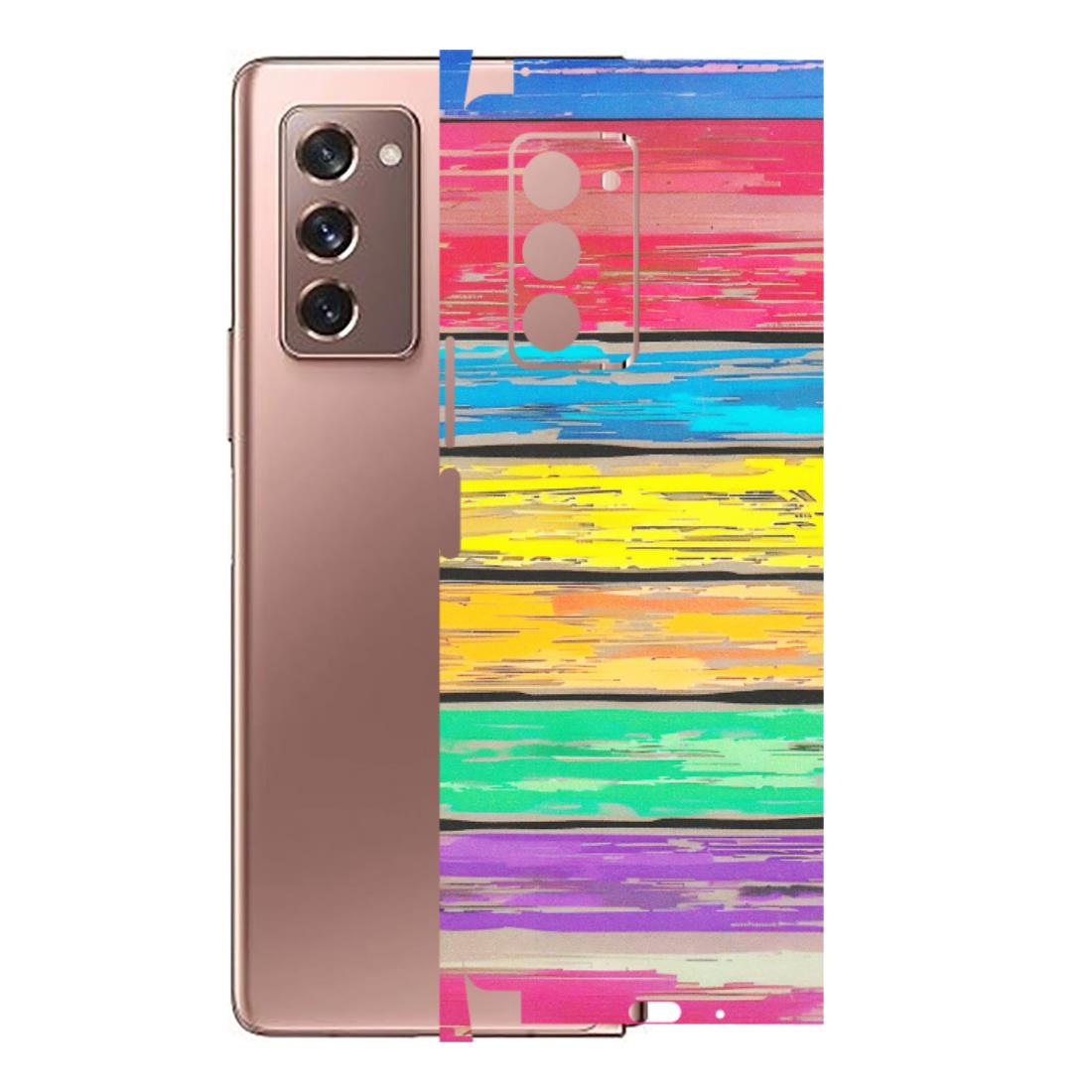 Samsung M/F/Note/Flip and C Phone Skins (All Models) - Multi Colour Wooden Wall - Matte Finish (M-96) Samsung Galaxy Z Fold 2