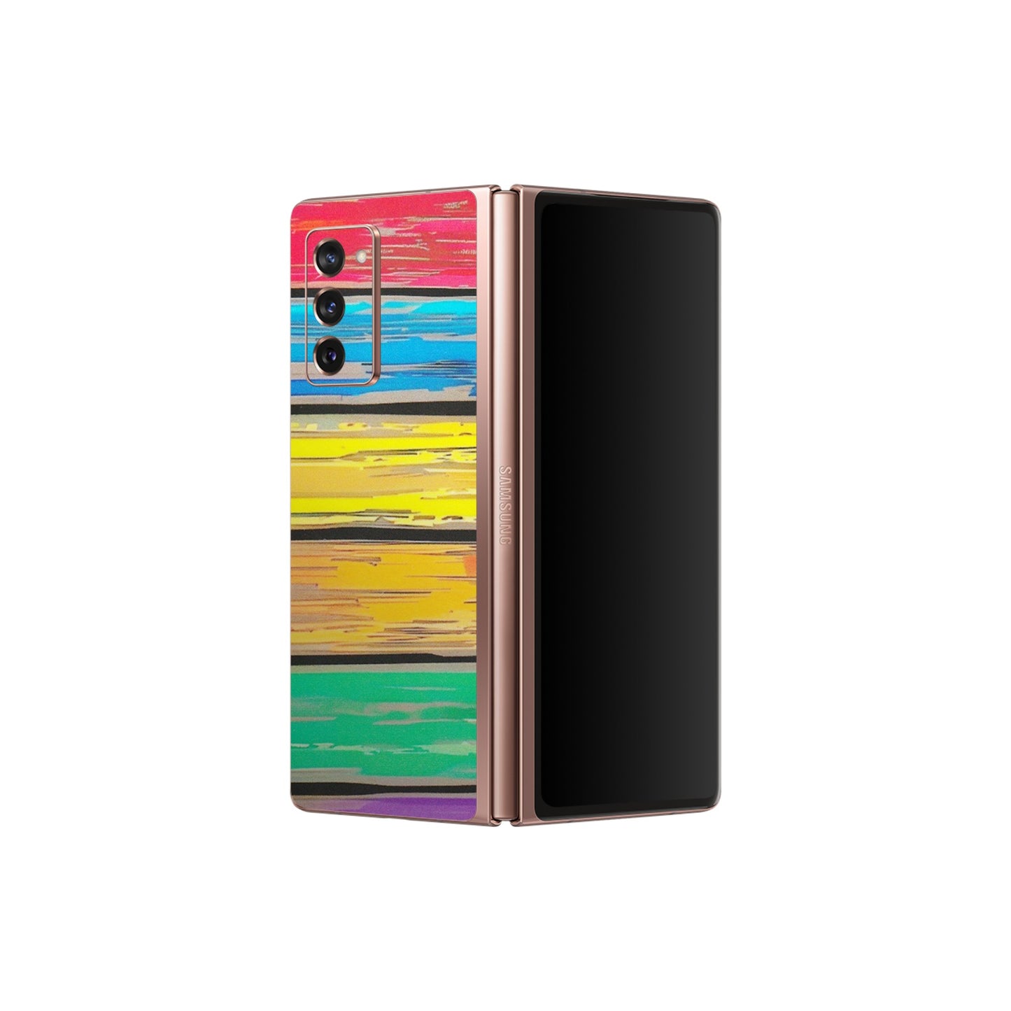 Samsung M/F/Note/Flip and C Phone Skins (All Models) - Multi Colour Wooden Wall - Matte Finish (M-96) Samsung Galaxy Z Fold 2