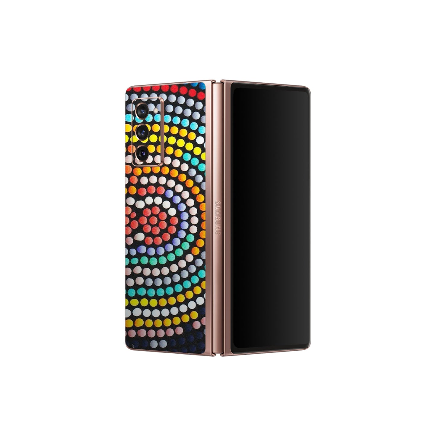 Samsung M/F/Note/Flip and C Phone Skins (All Models) - Rainbow Dot Mandala - Matte Finish (M-97) Samsung Galaxy Z Fold 2
