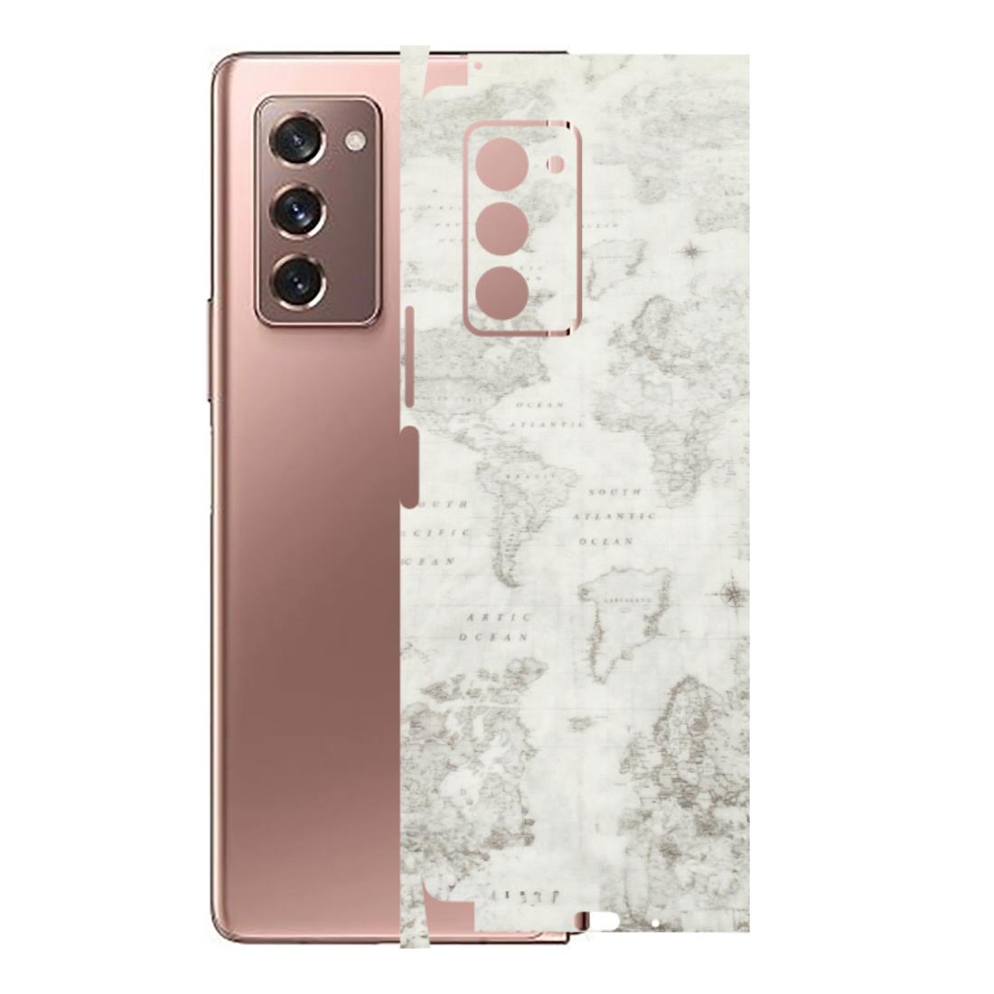 Samsung M/F/Note/Flip and C Phone Skins (All Models) - World Travel Map - Transparent Finish (T-04) Samsung Galaxy Z Fold 2