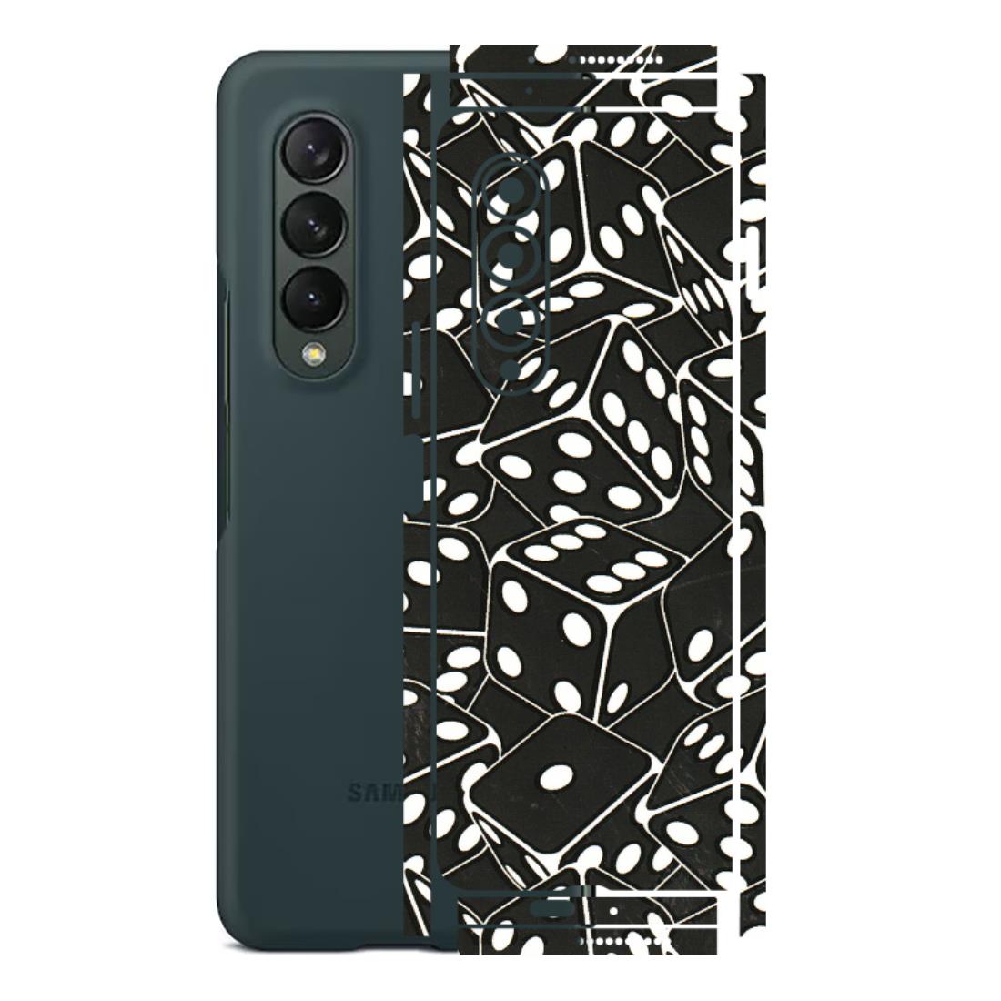 Samsung M/F/Note/Flip and C Phone Skins (All Models) - Big Black Dices - 3D Embossed Finish (L-106) Samsung Galaxy Z Fold 3