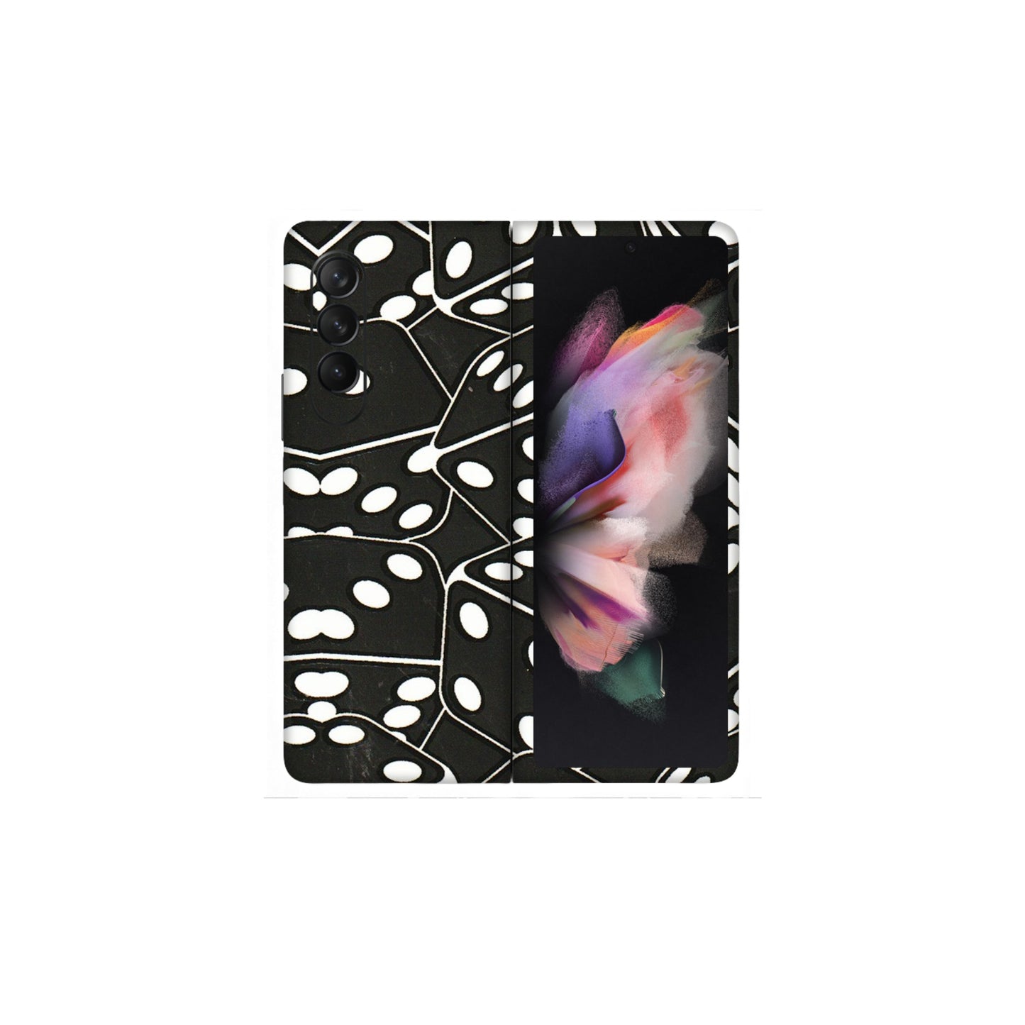 Samsung M/F/Note/Flip and C Phone Skins (All Models) - Big Black Dices - 3D Embossed Finish (L-106) Samsung Galaxy Z Fold 3