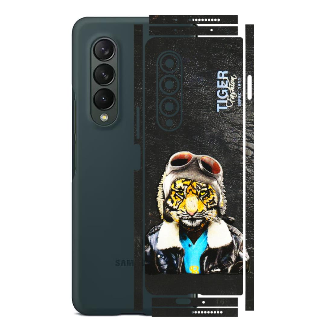 Samsung M/F/Note/Flip and C Phone Skins (All Models) - Rider Tiger - 3D Embossed Finish (L-113) Samsung Galaxy Z Fold 3