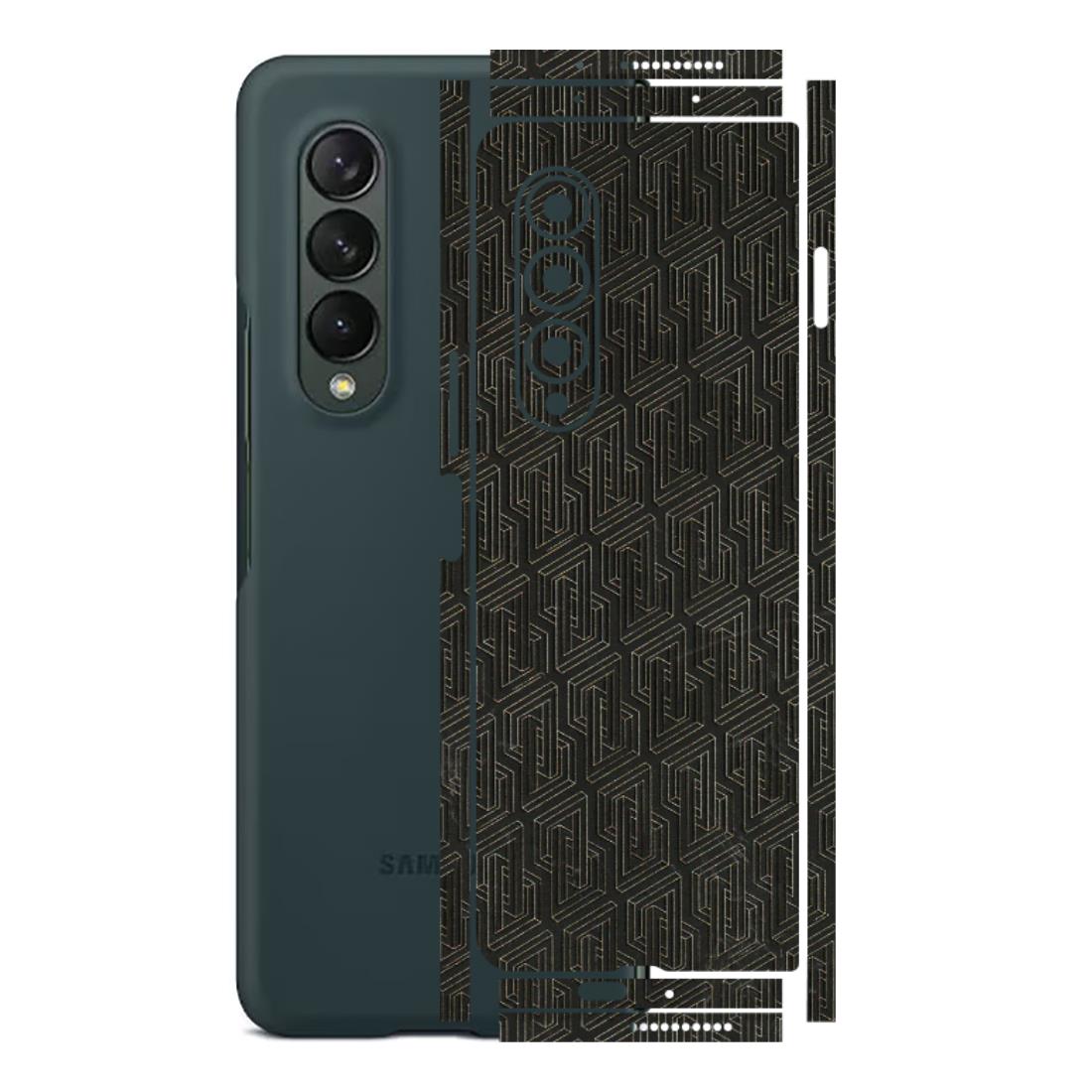 Samsung M/F/Note/Flip and C Phone Skins (All Models) - Black Abstract Pattern - 3D Embossed Finish (L-117) Samsung Galaxy Z Fold 3